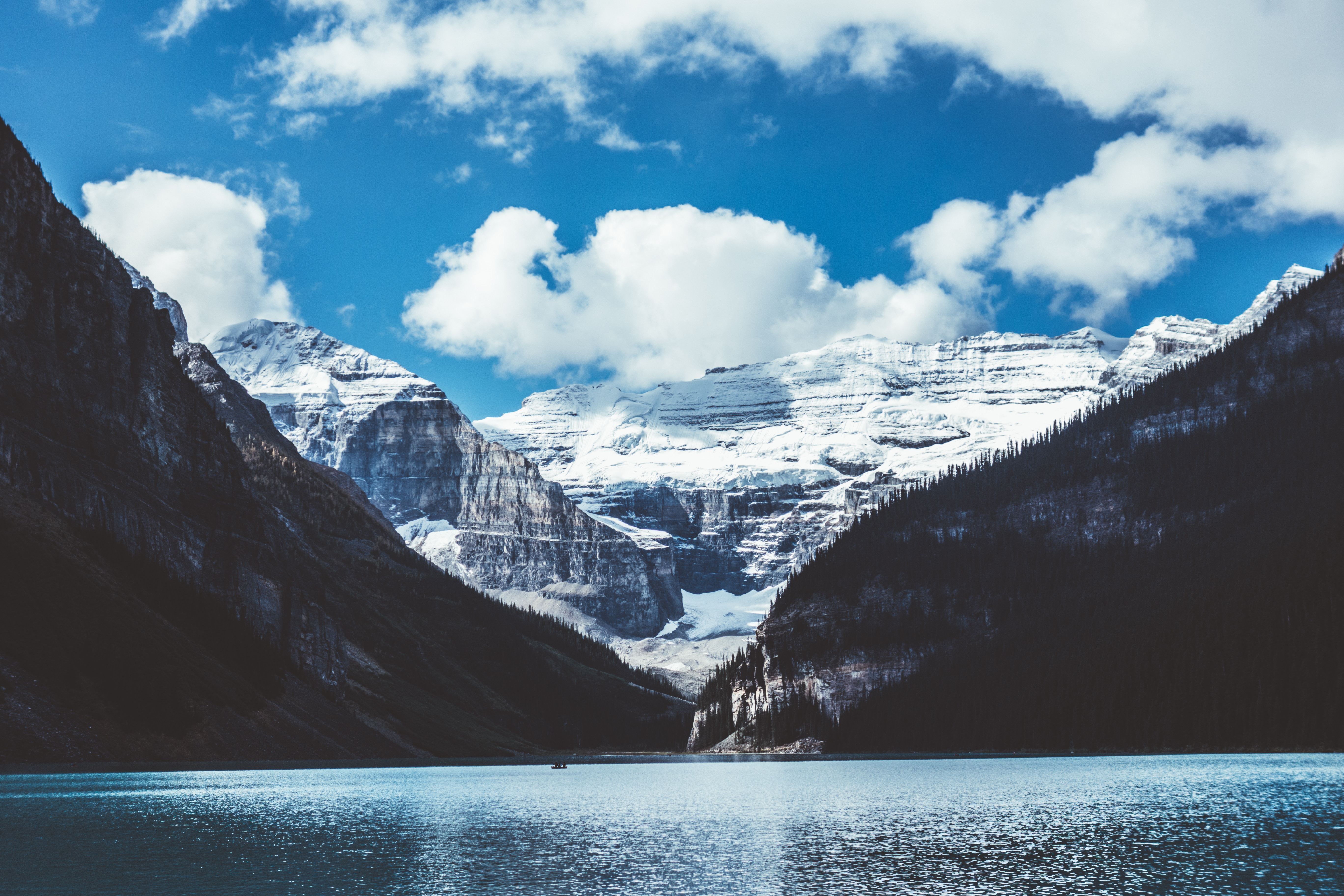 A lake among high cliffs