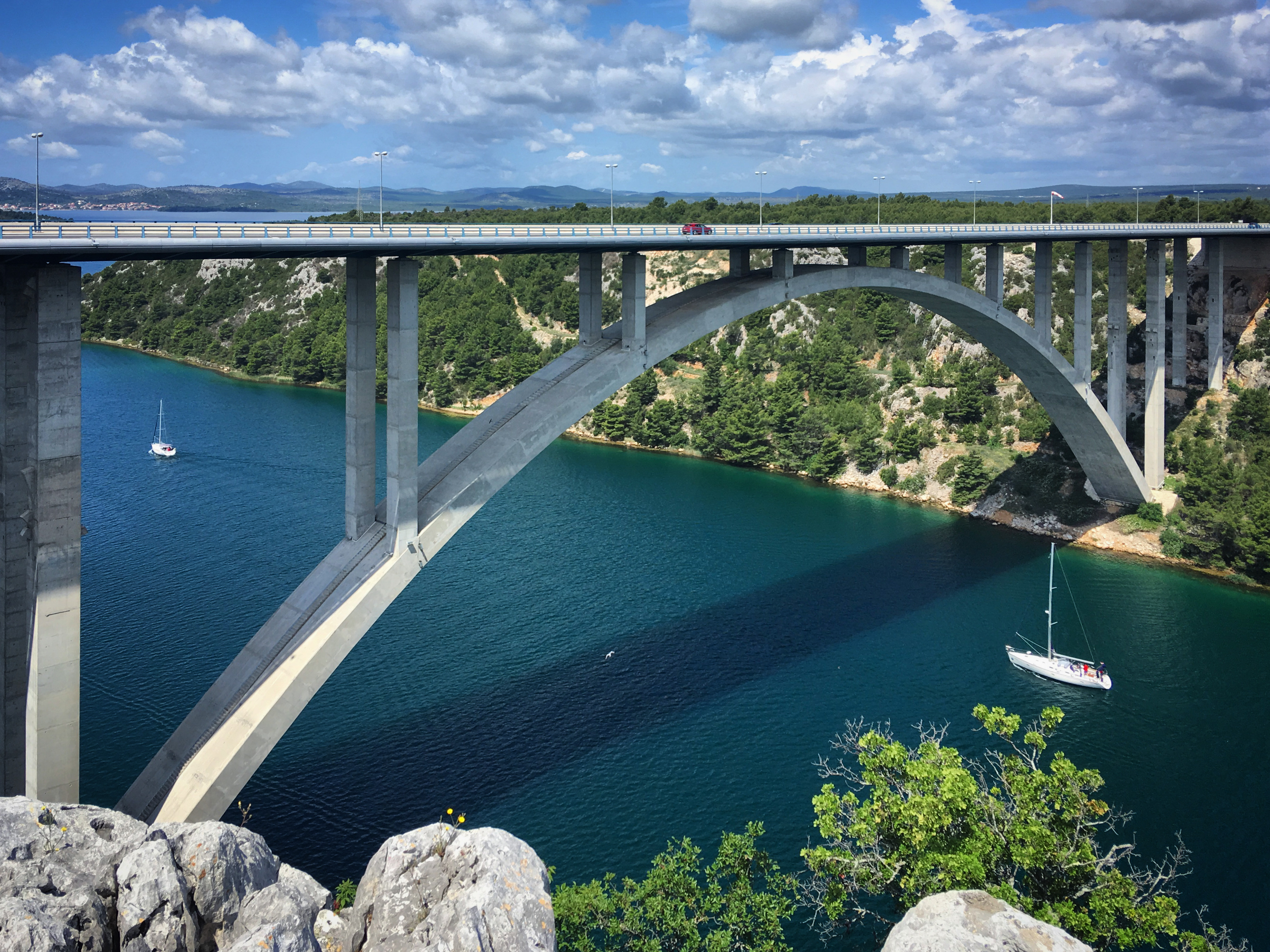 Free photo High bridge over the river