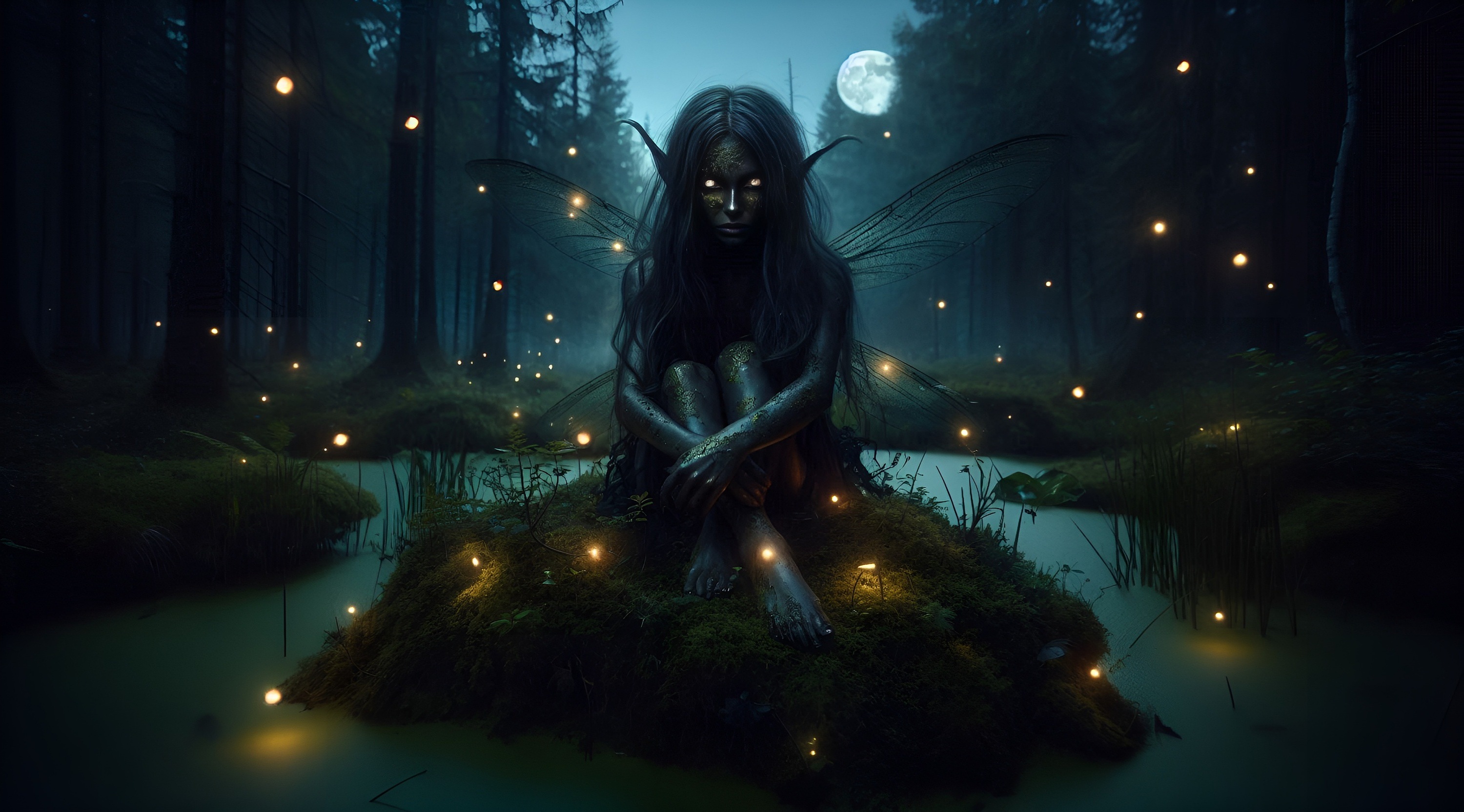 Kikimora in the swamp