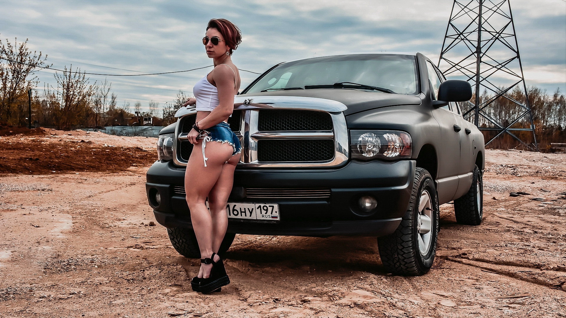 Photo of a girl and a car