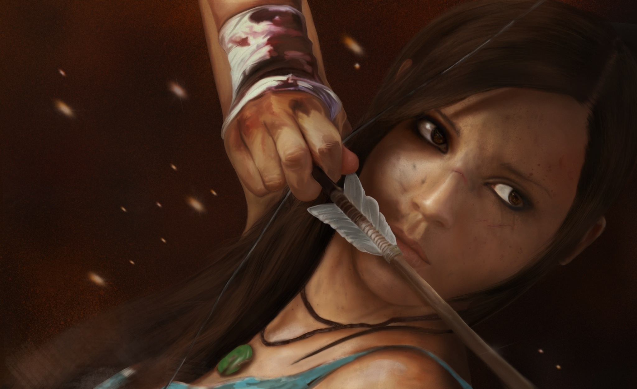 Wallpapers Lara Croft woman arrow on the desktop