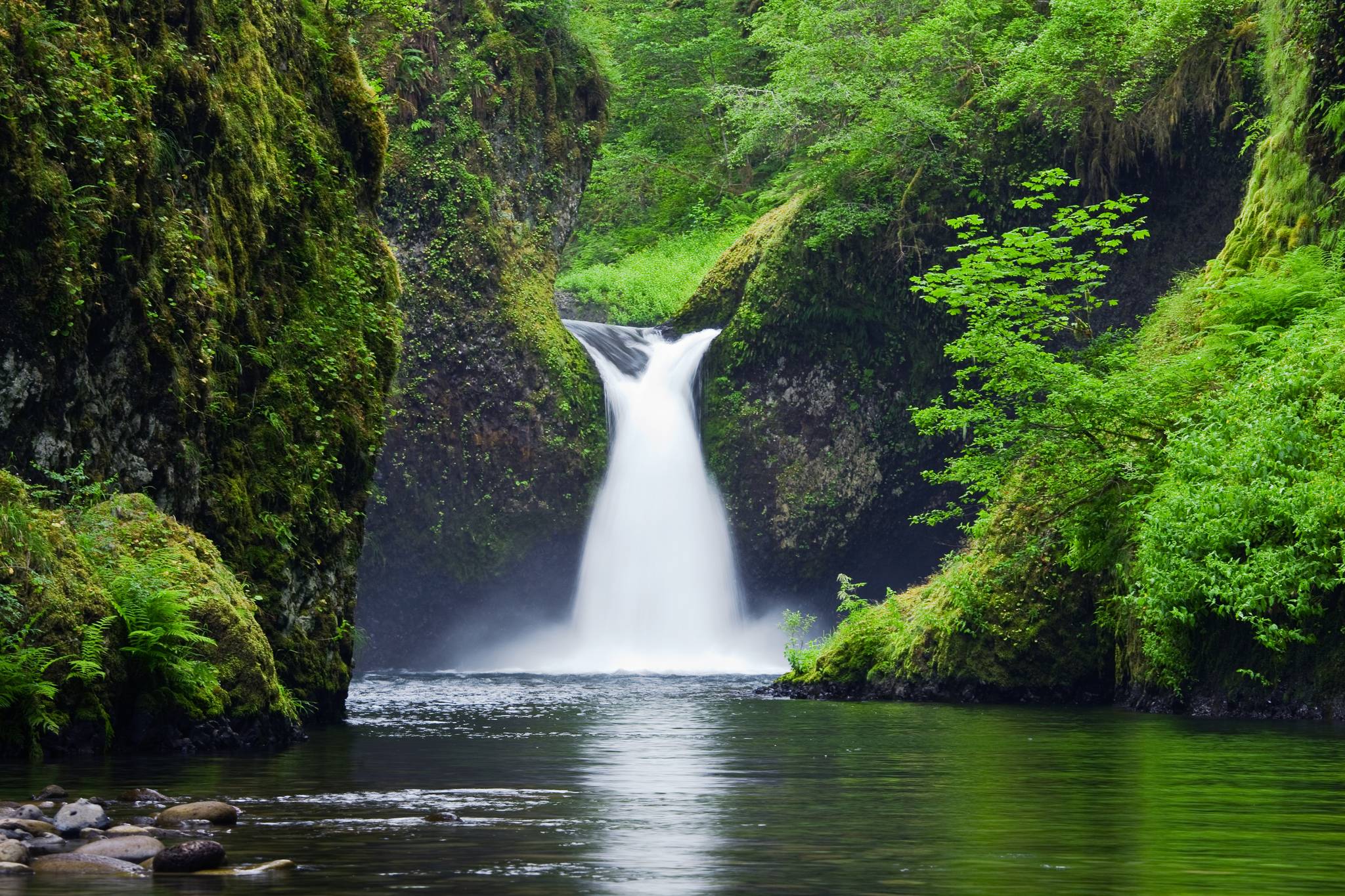 Обои Punchbowl Falls Eagle Creek Columbia River Gorge на рабочий стол