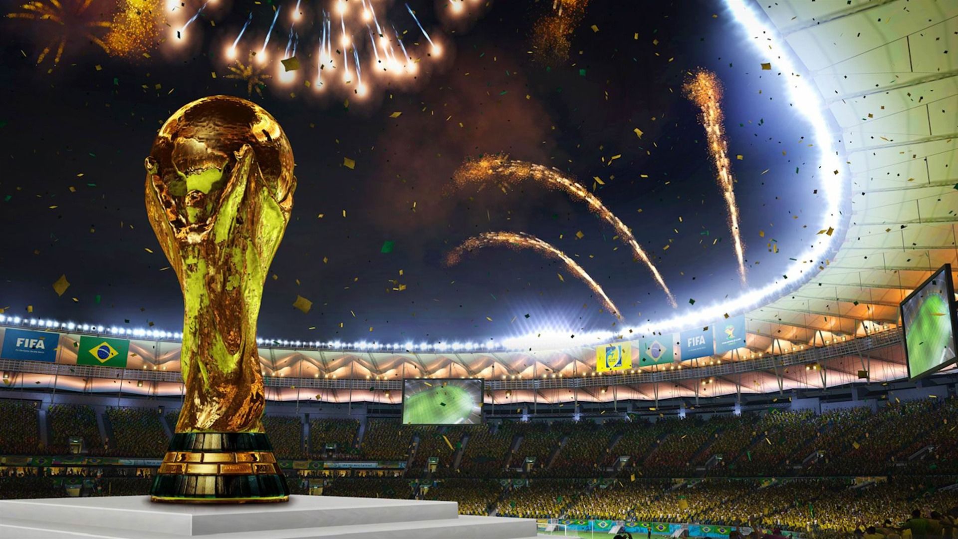 Обои Fifa 2018 кубок фейерверк на рабочий стол