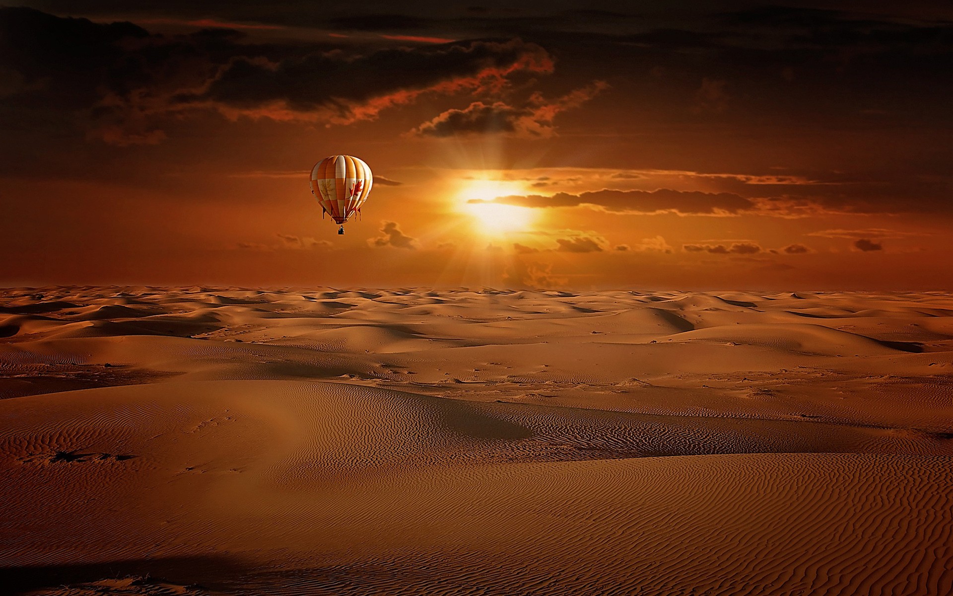 Wallpapers air balloon nature desert on the desktop