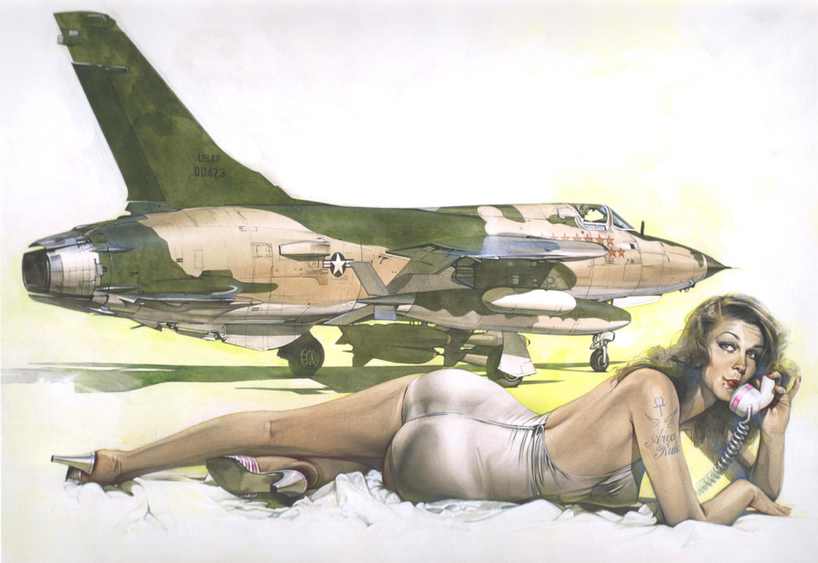 躺着的女孩拿着电话筒