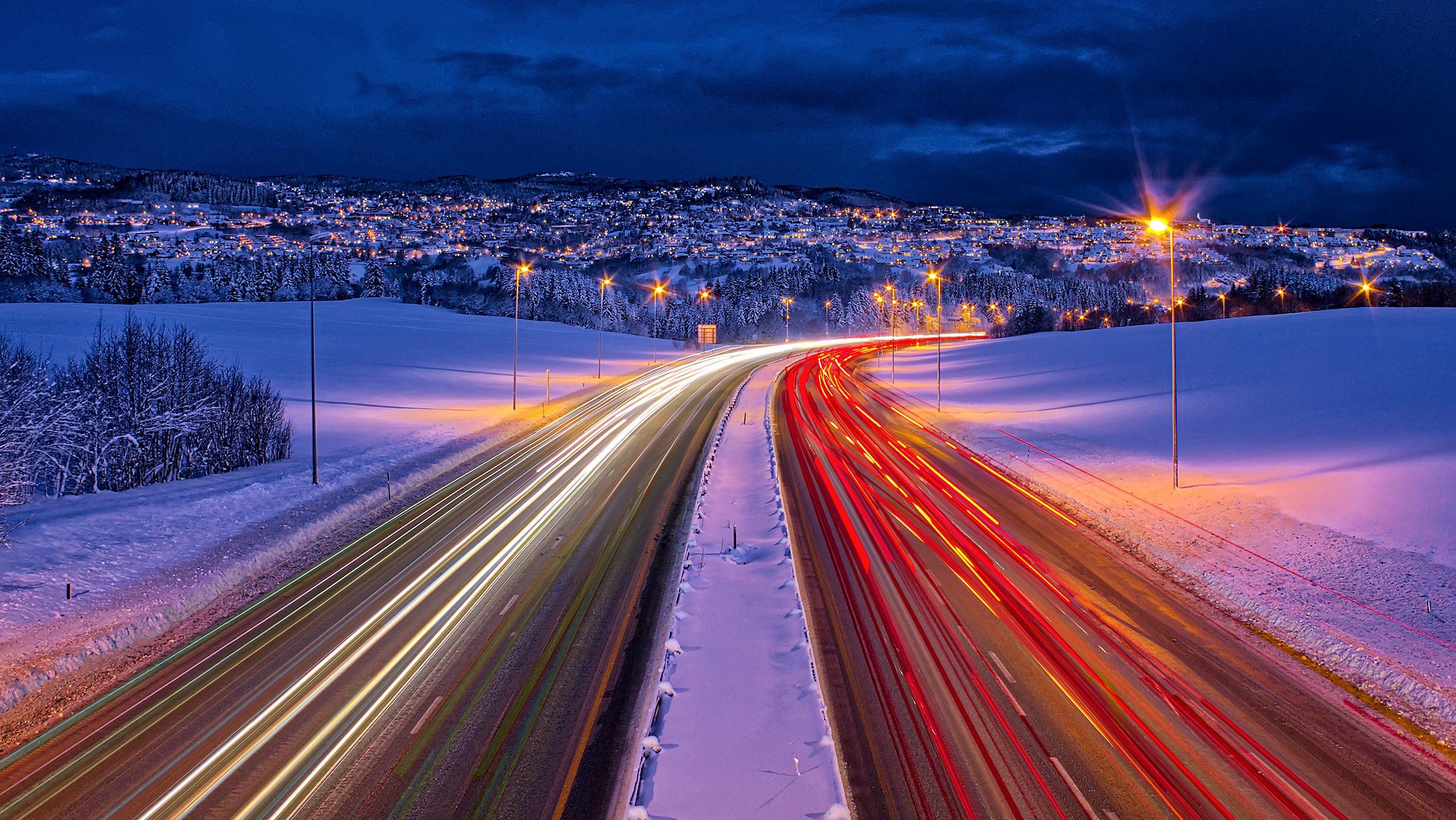 Wallpapers Norway Trondheim night on the desktop