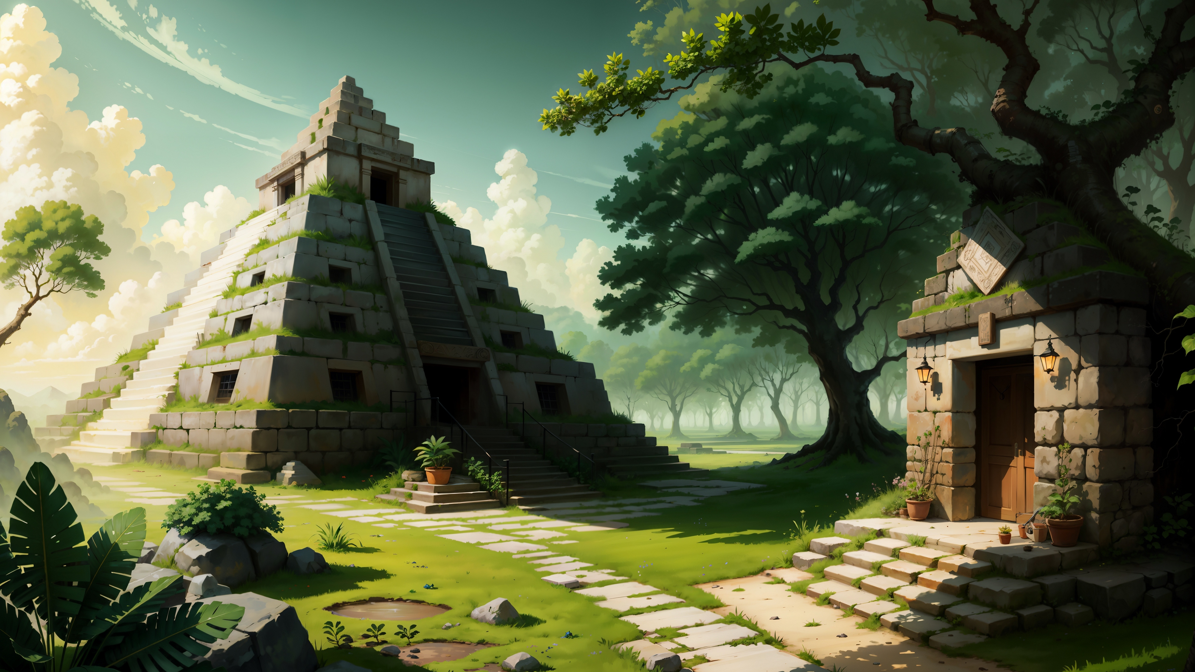 Free photo Chinese temple in a fantastic photo