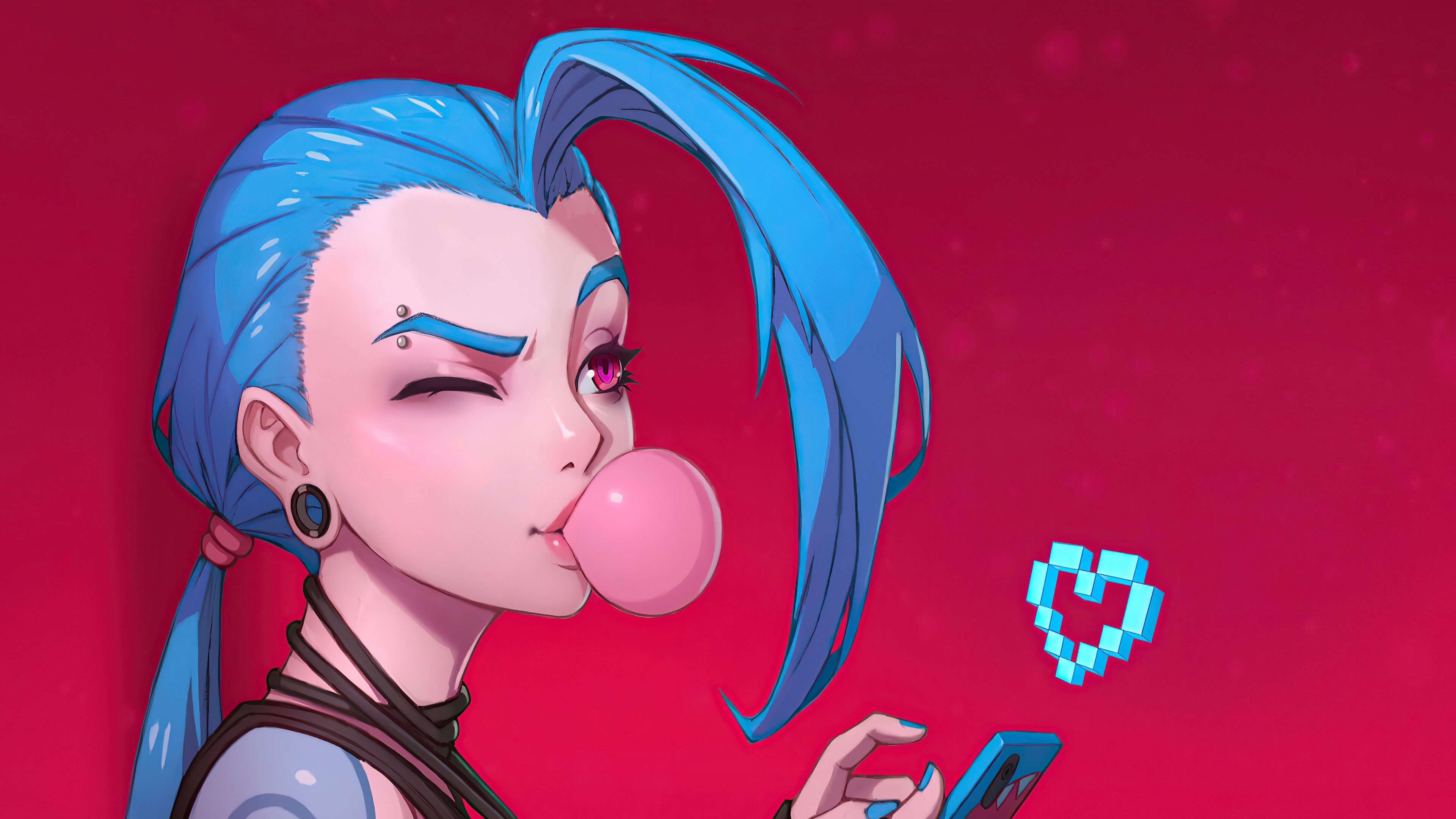 Wallpapers wallpaper jinx gum League Of Legends on the desktop