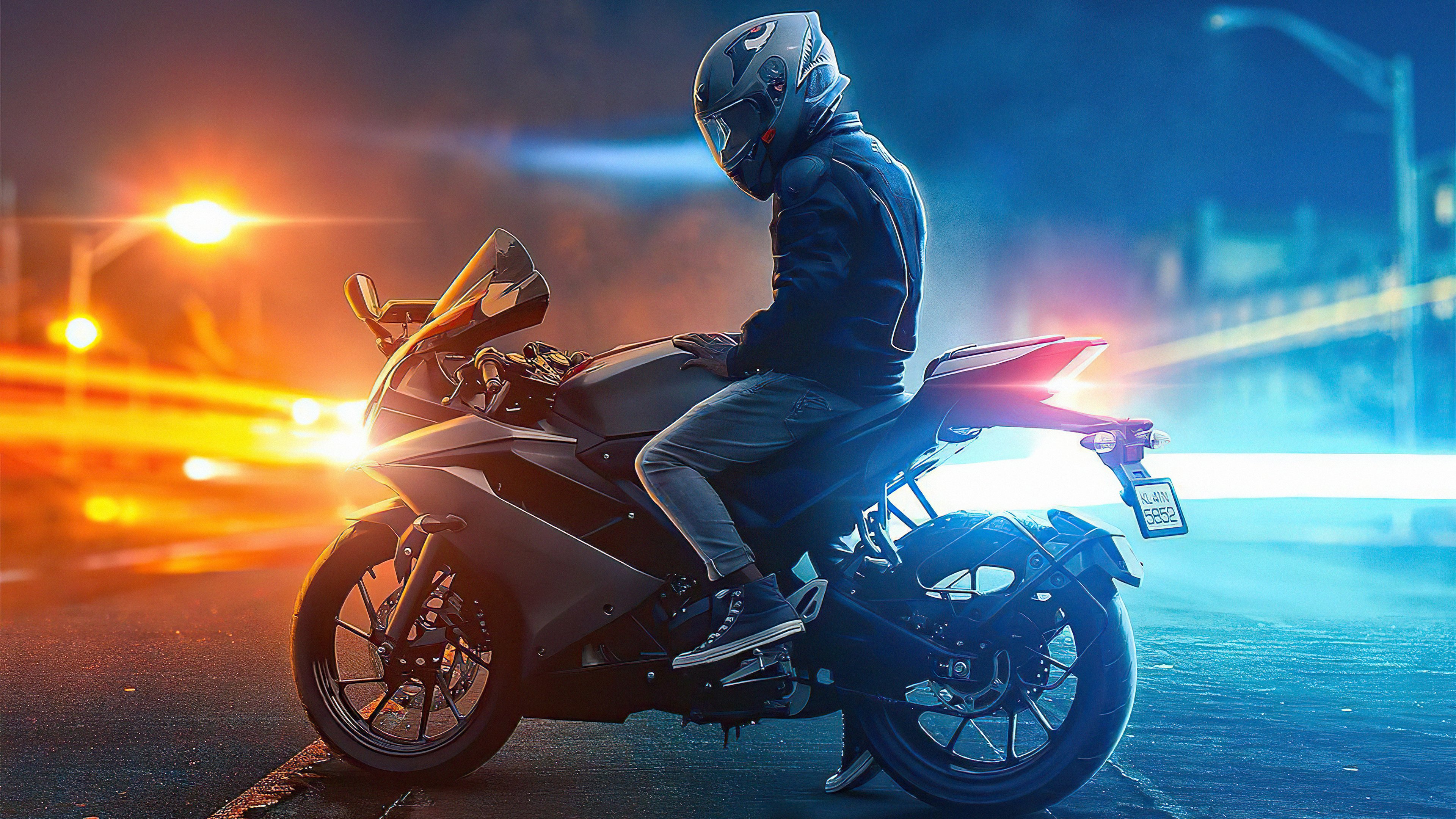 Wallpapers Yamaha biker artist on the desktop