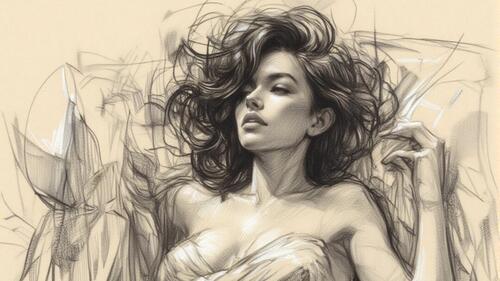 Бесплатное фото Рисунок карандашом