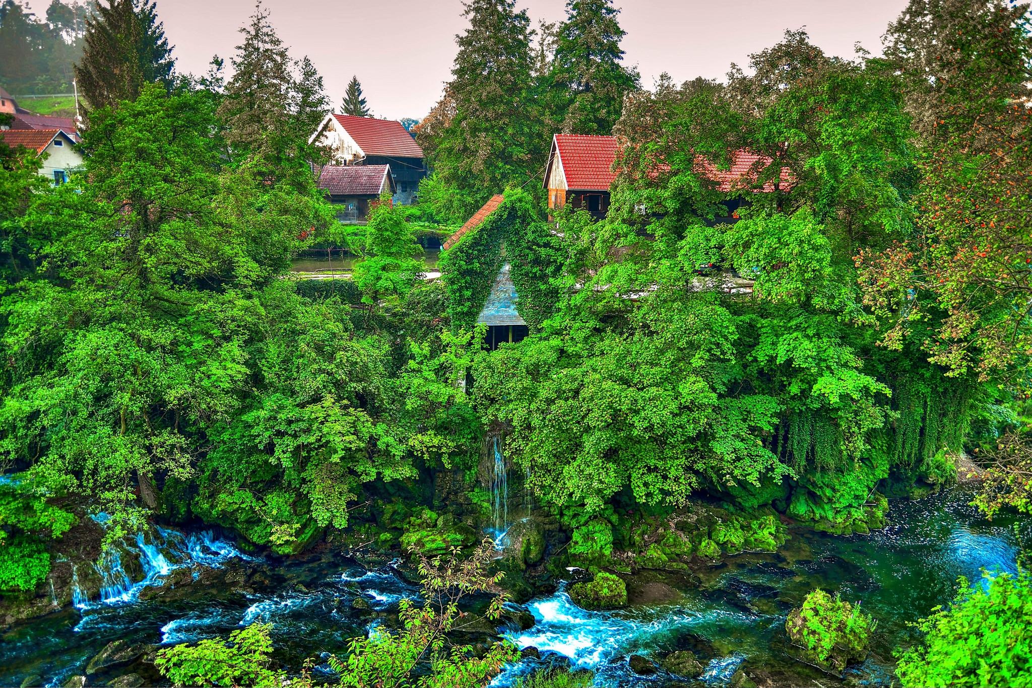 Wallpapers Rastoke Croatia Plitvice Lakes on the desktop