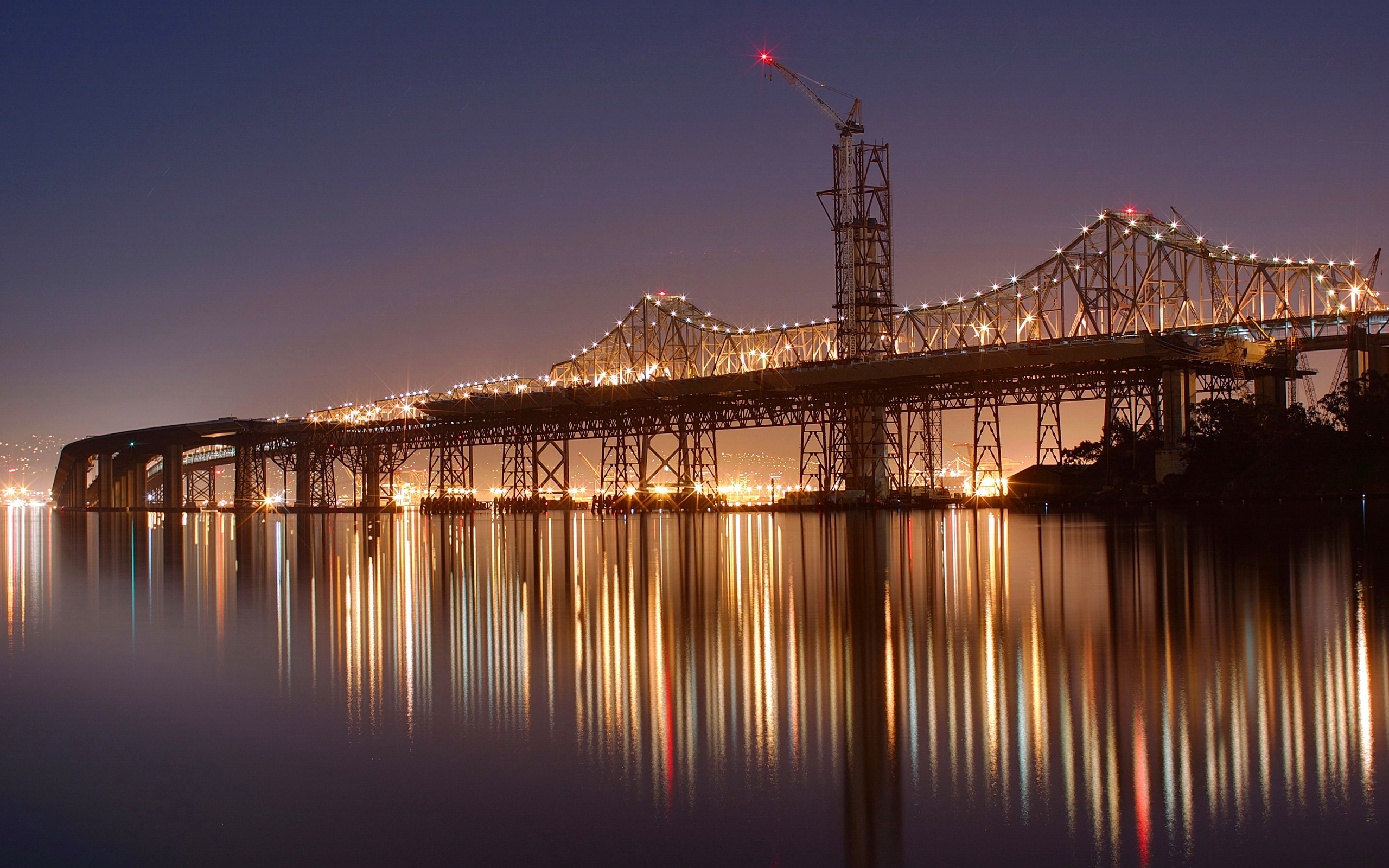 Wallpapers big bridge strait evening on the desktop