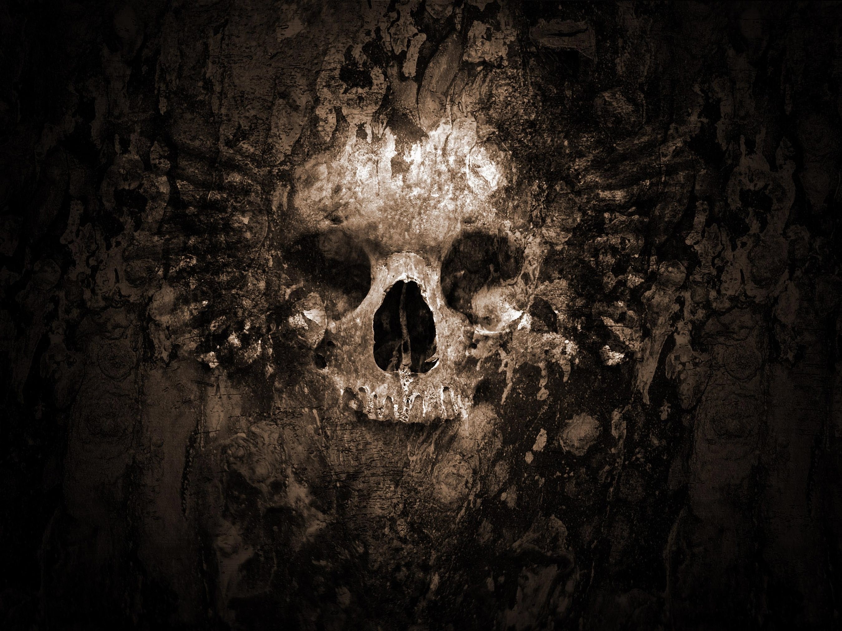 Wallpapers artwork skull cave on the desktop