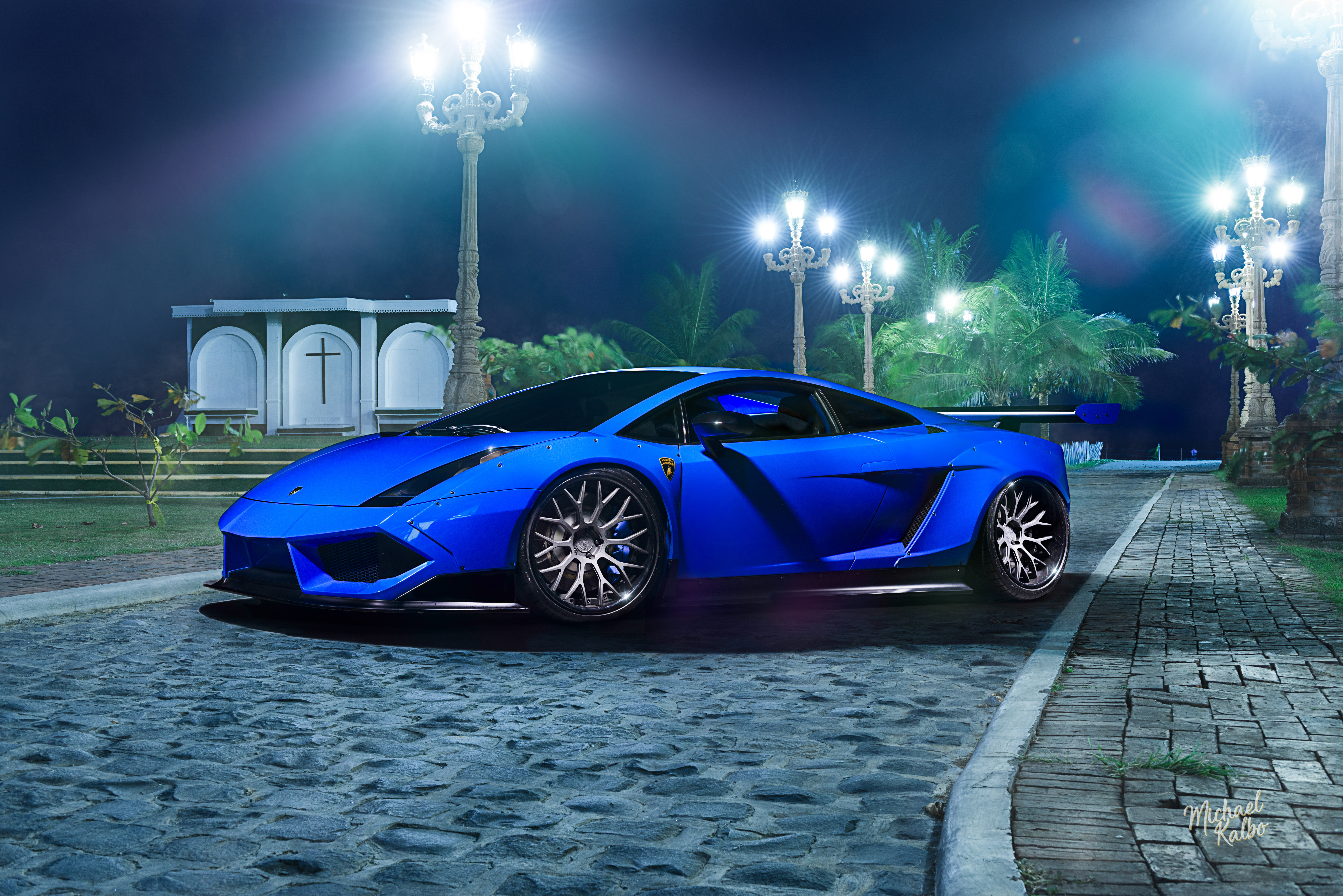 Wallpapers Lamborghini Gallardo blue car coupe on the desktop