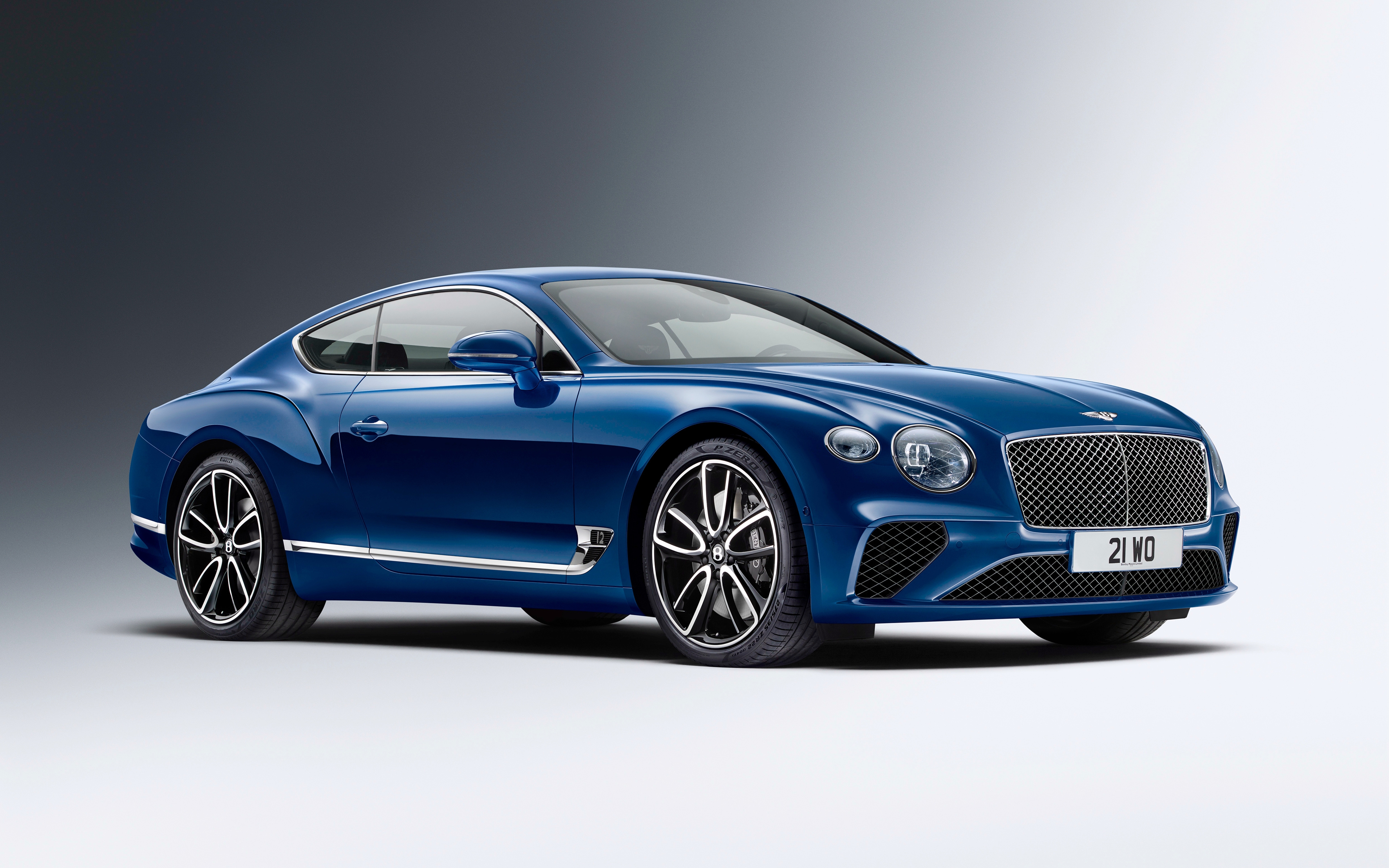 Wallpapers bentley continental gt 2017 blue luxury on the desktop