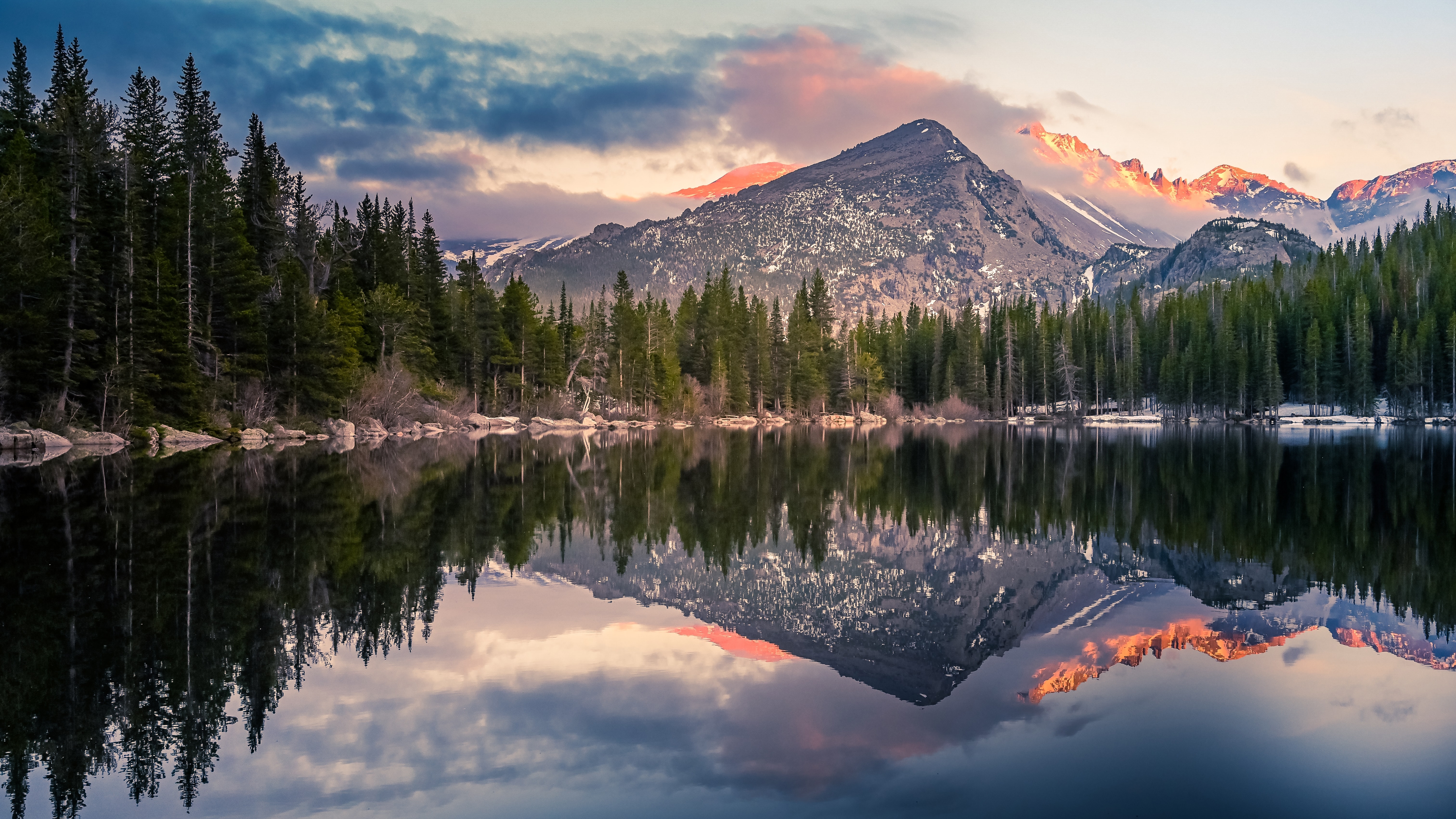 Wallpapers rocky mountains national park trees on the desktop