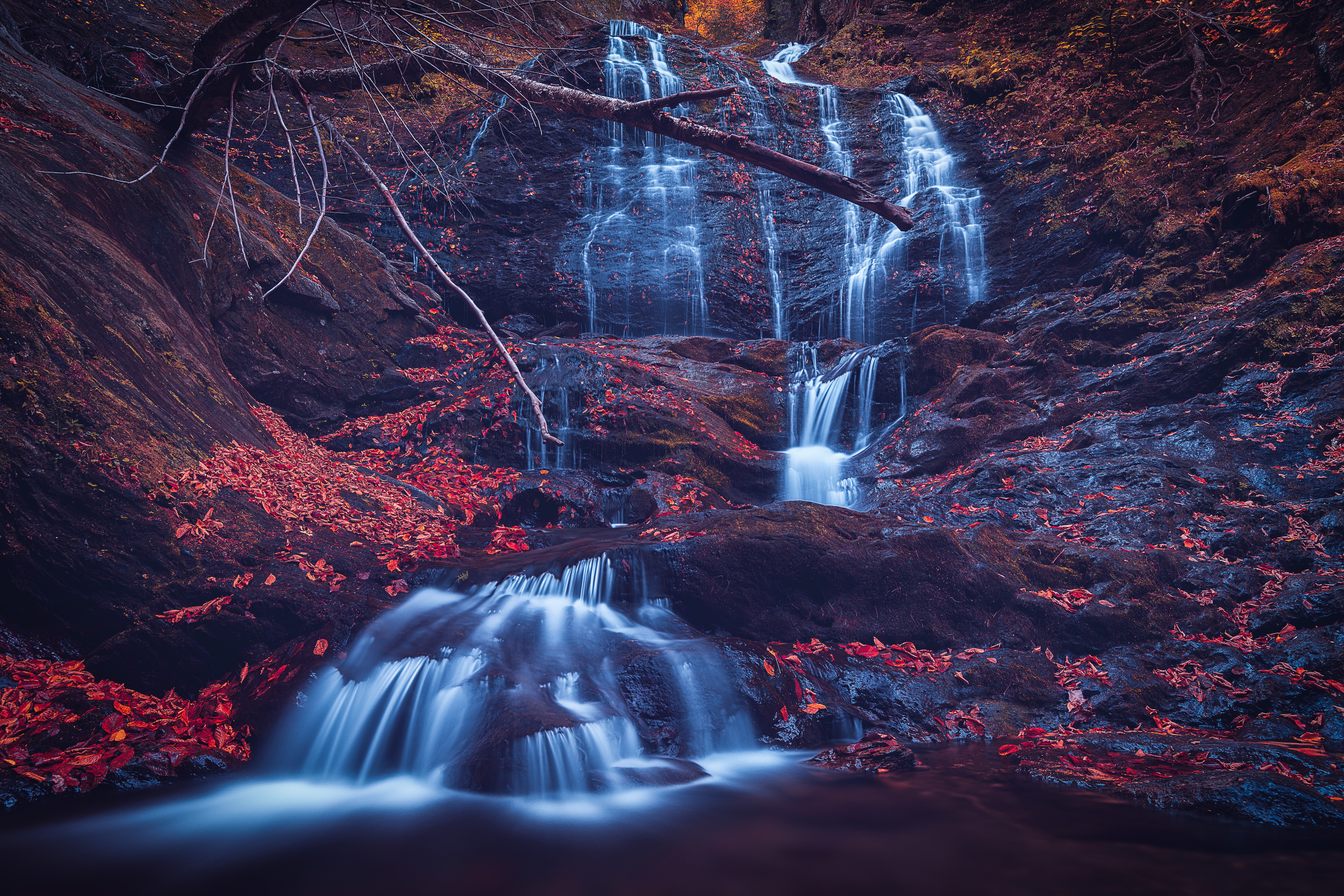 Wallpapers fall waterfall landscape on the desktop