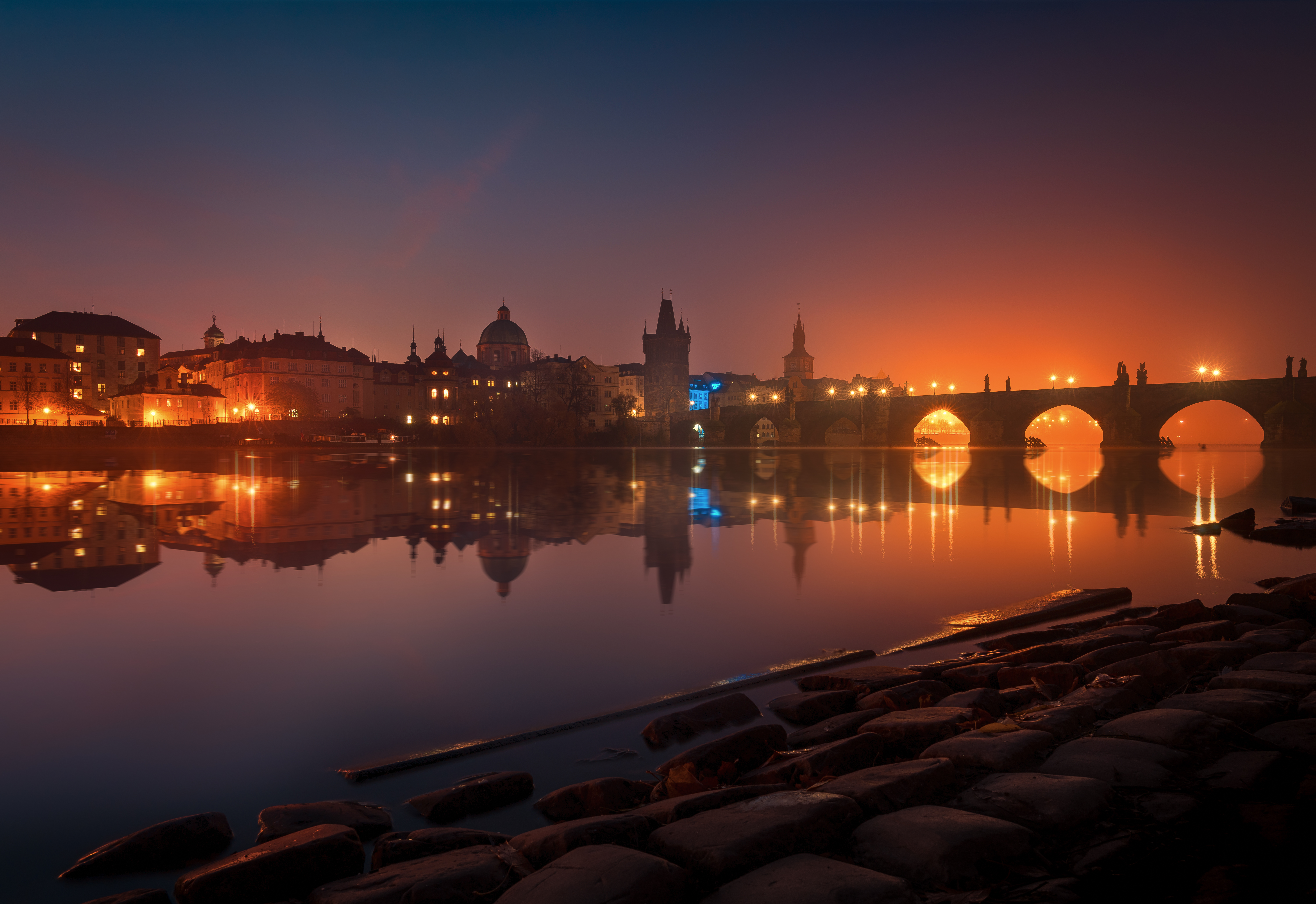 Wallpapers night cities Czech Republic city on the desktop