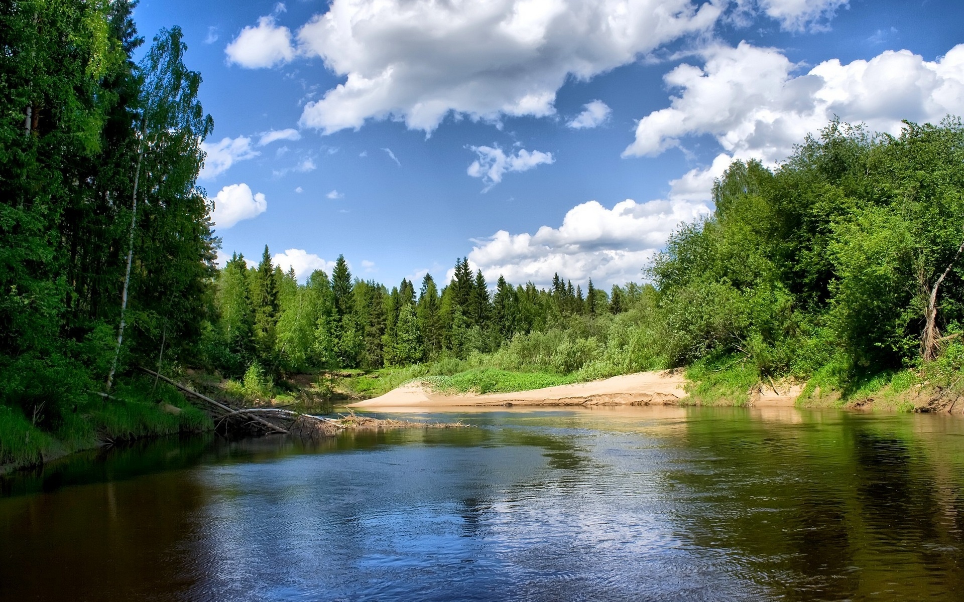 Wallpapers river shore sand on the desktop