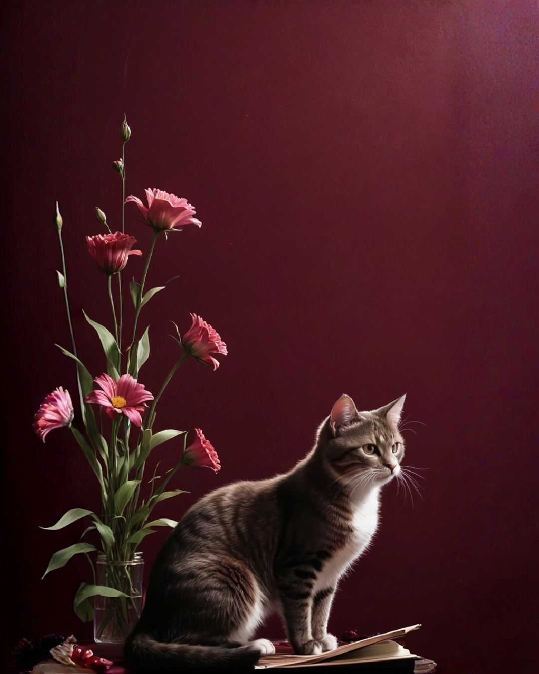 免费照片猫和花束：宁静的交响乐