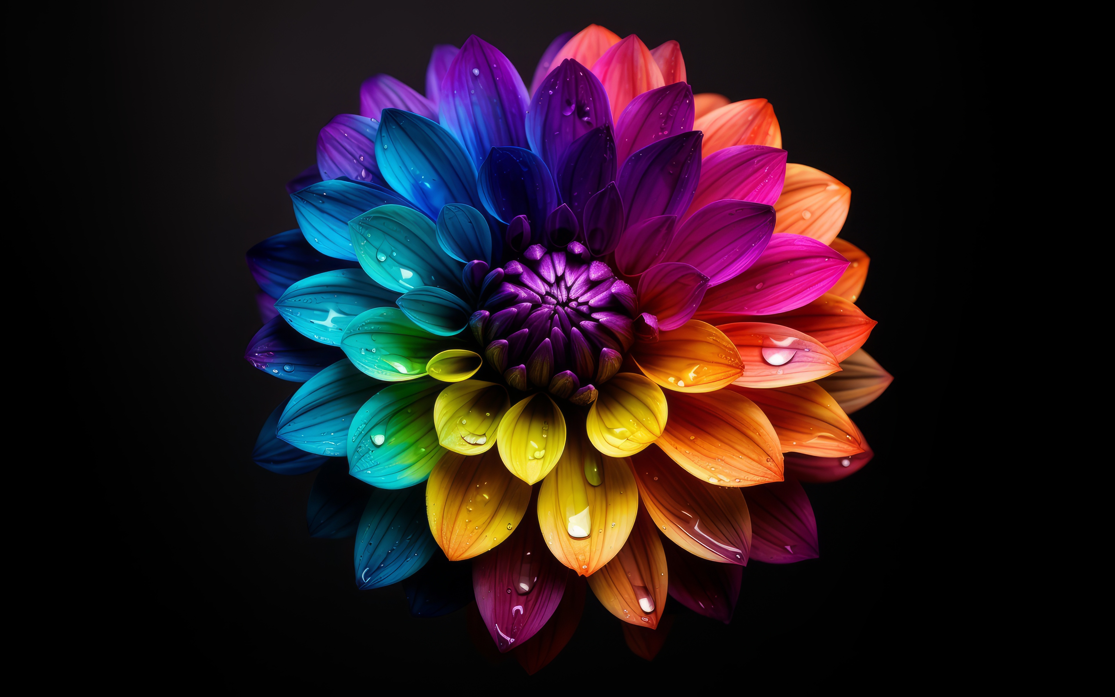 Free photo Colorful dahlia on dark background