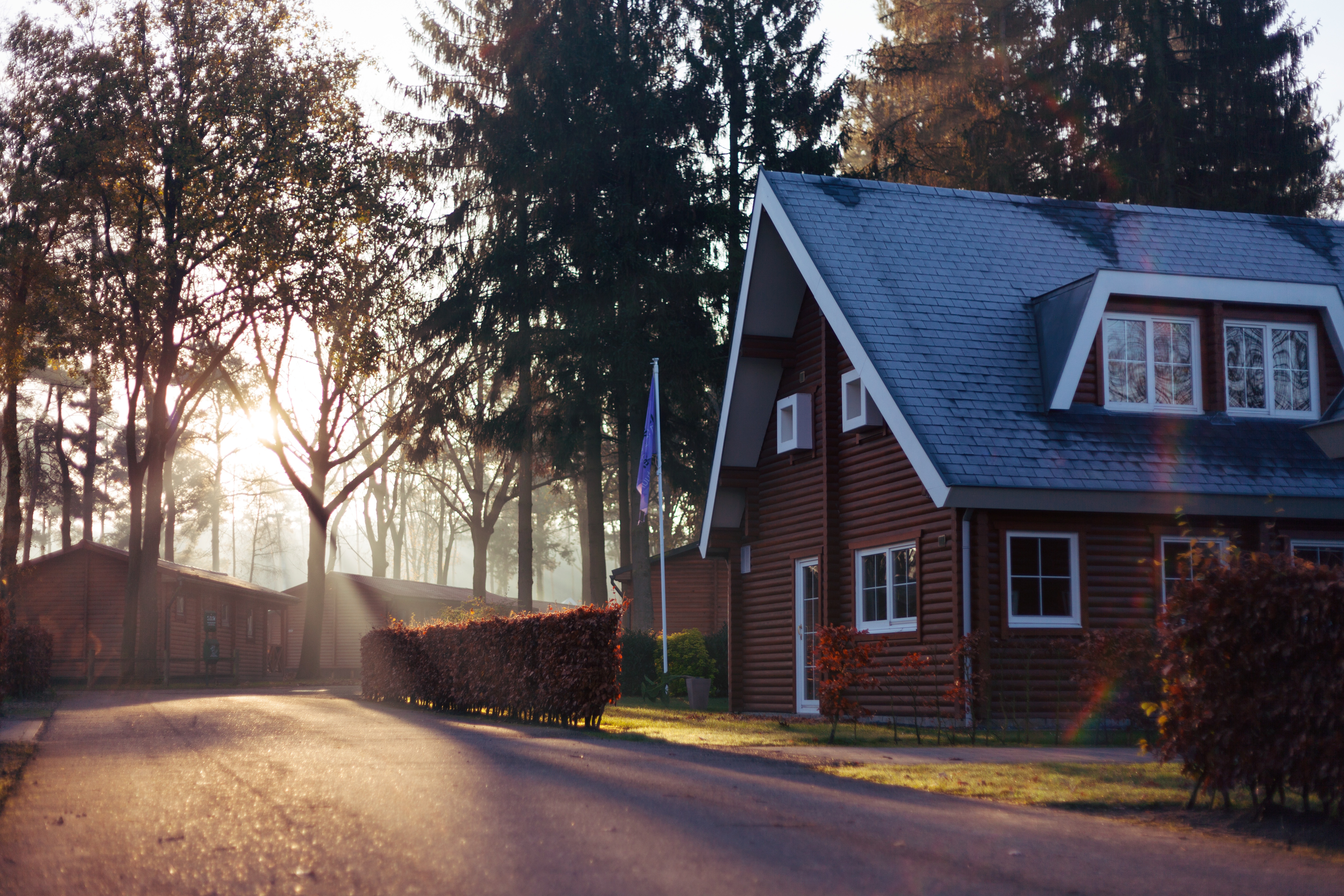 Wallpapers street house sun light on the desktop