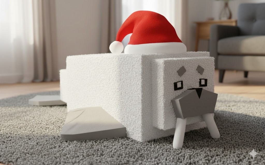 Бесплатная открытка Новогодняя игрушка из игры Роблокс.