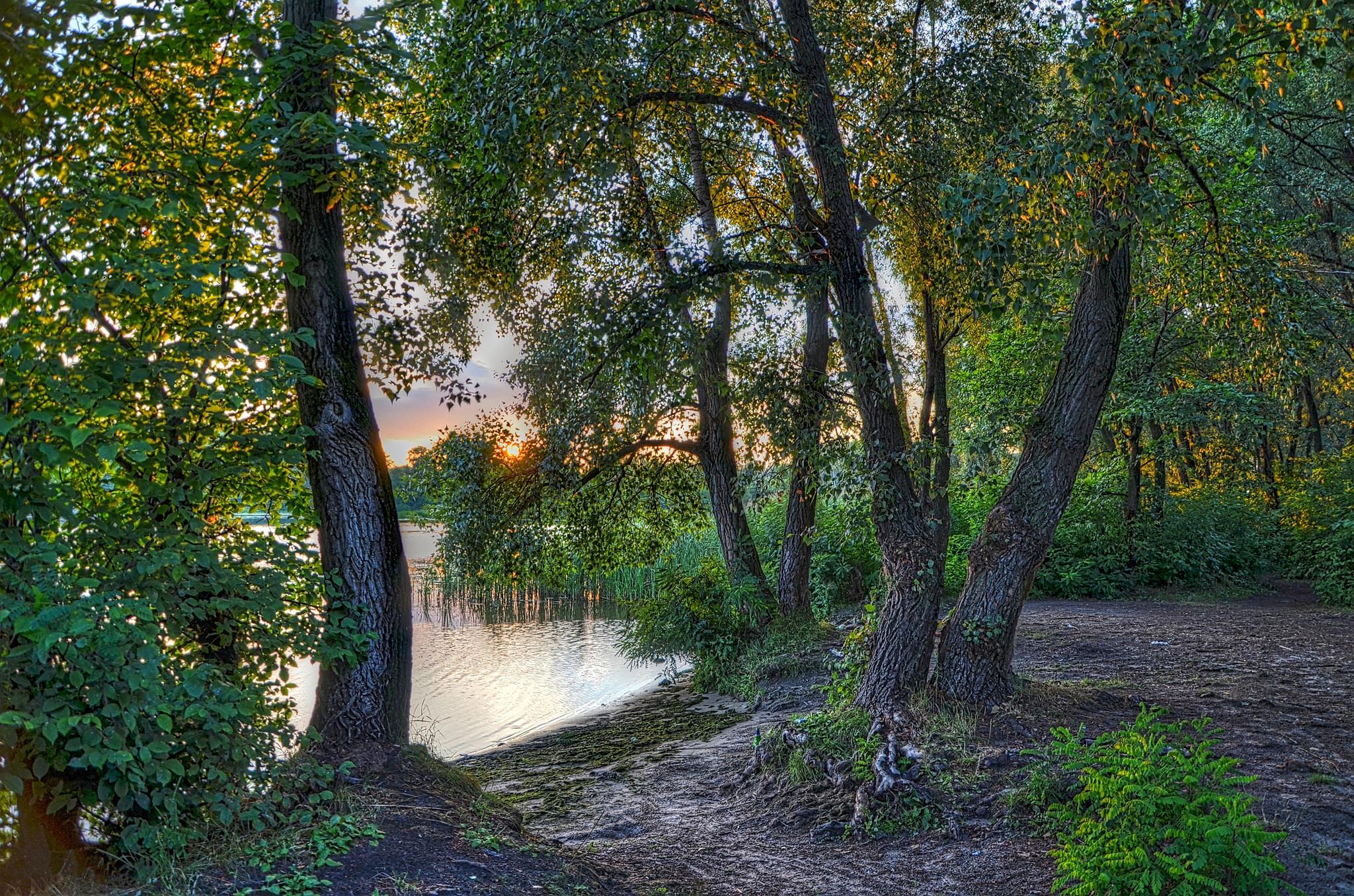 Wallpapers river Dnieper sunset on the desktop