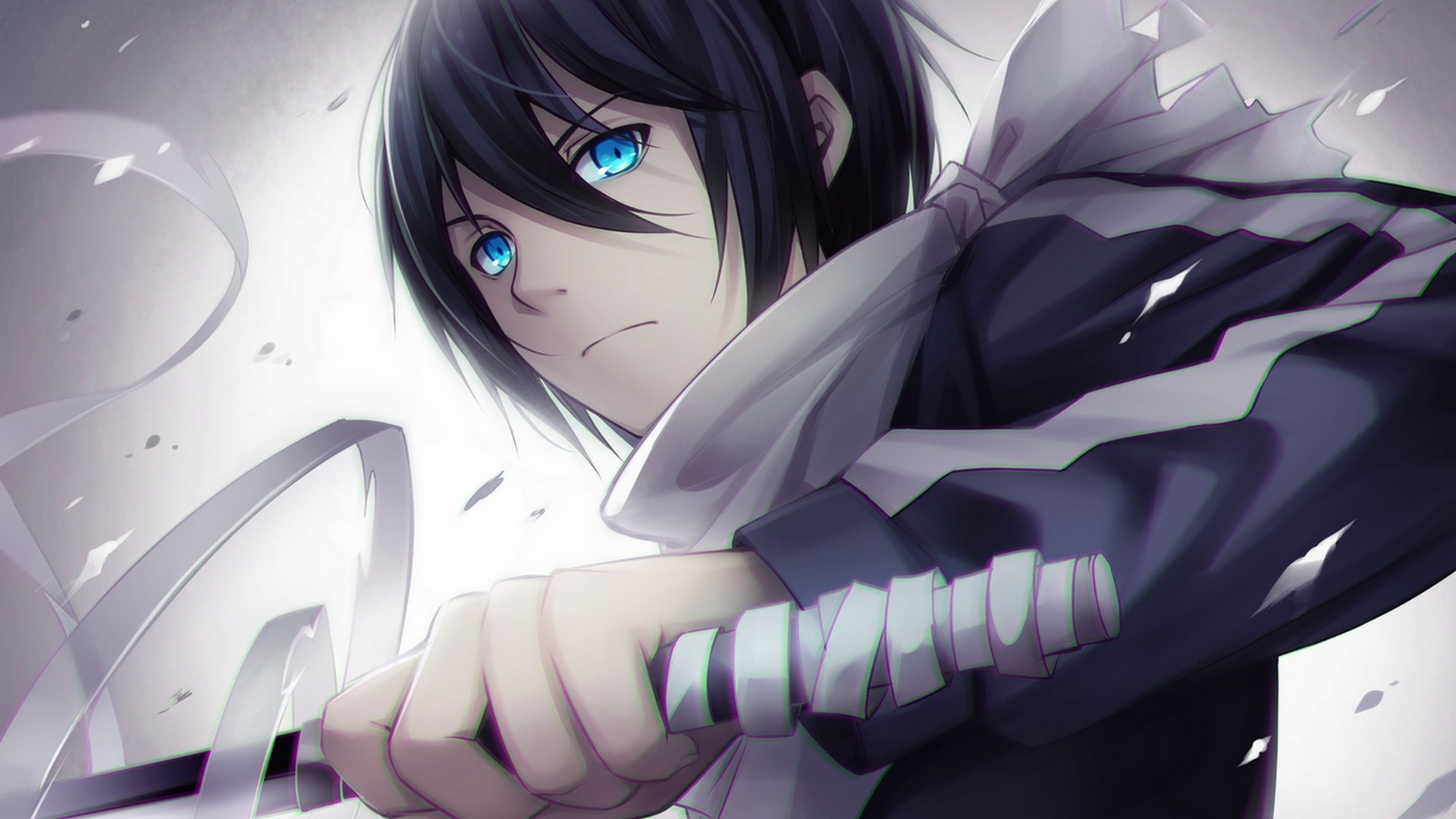 Wallpapers anime blue eyes sword on the desktop