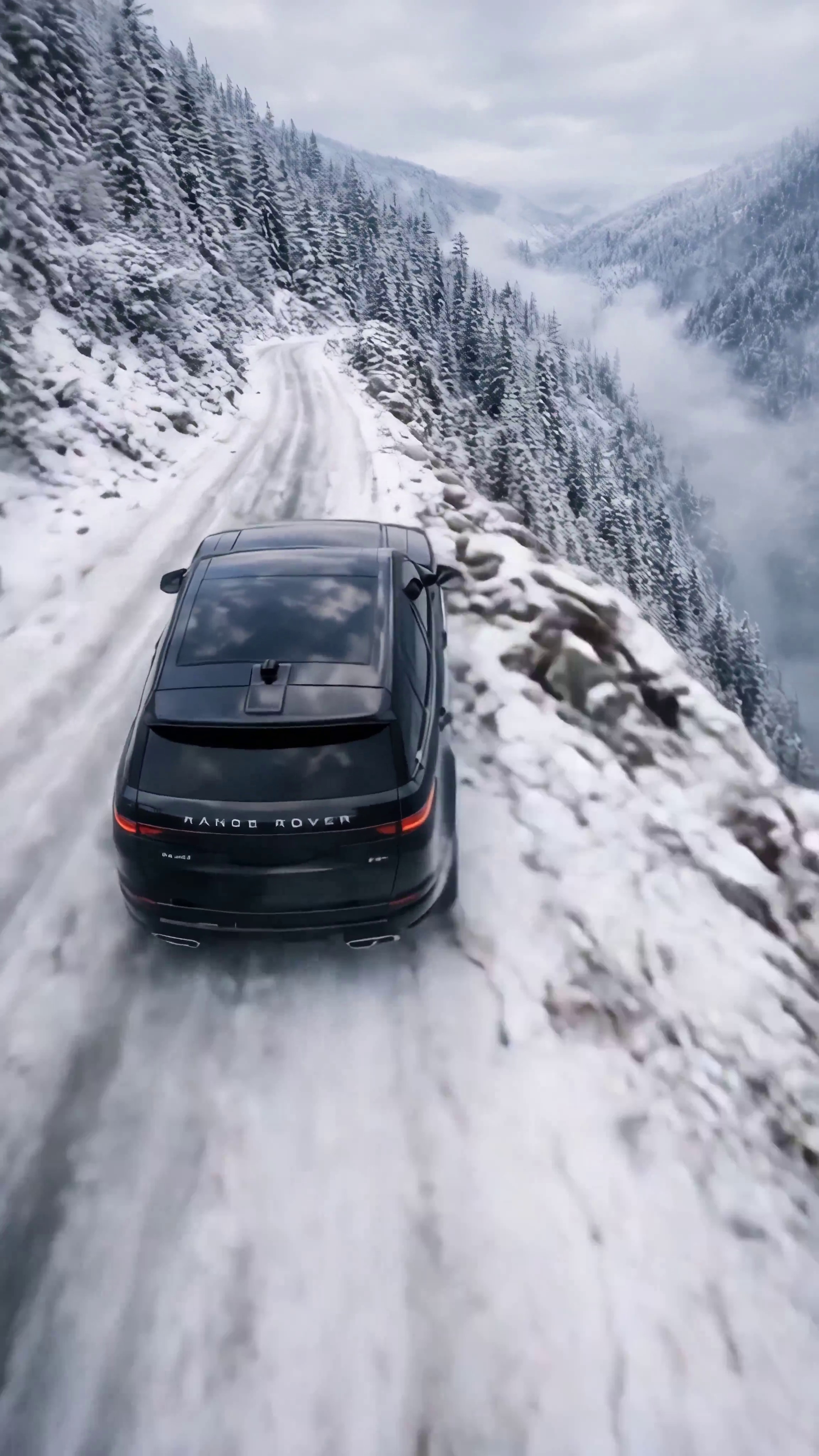Free video A car rushes along a mountain road