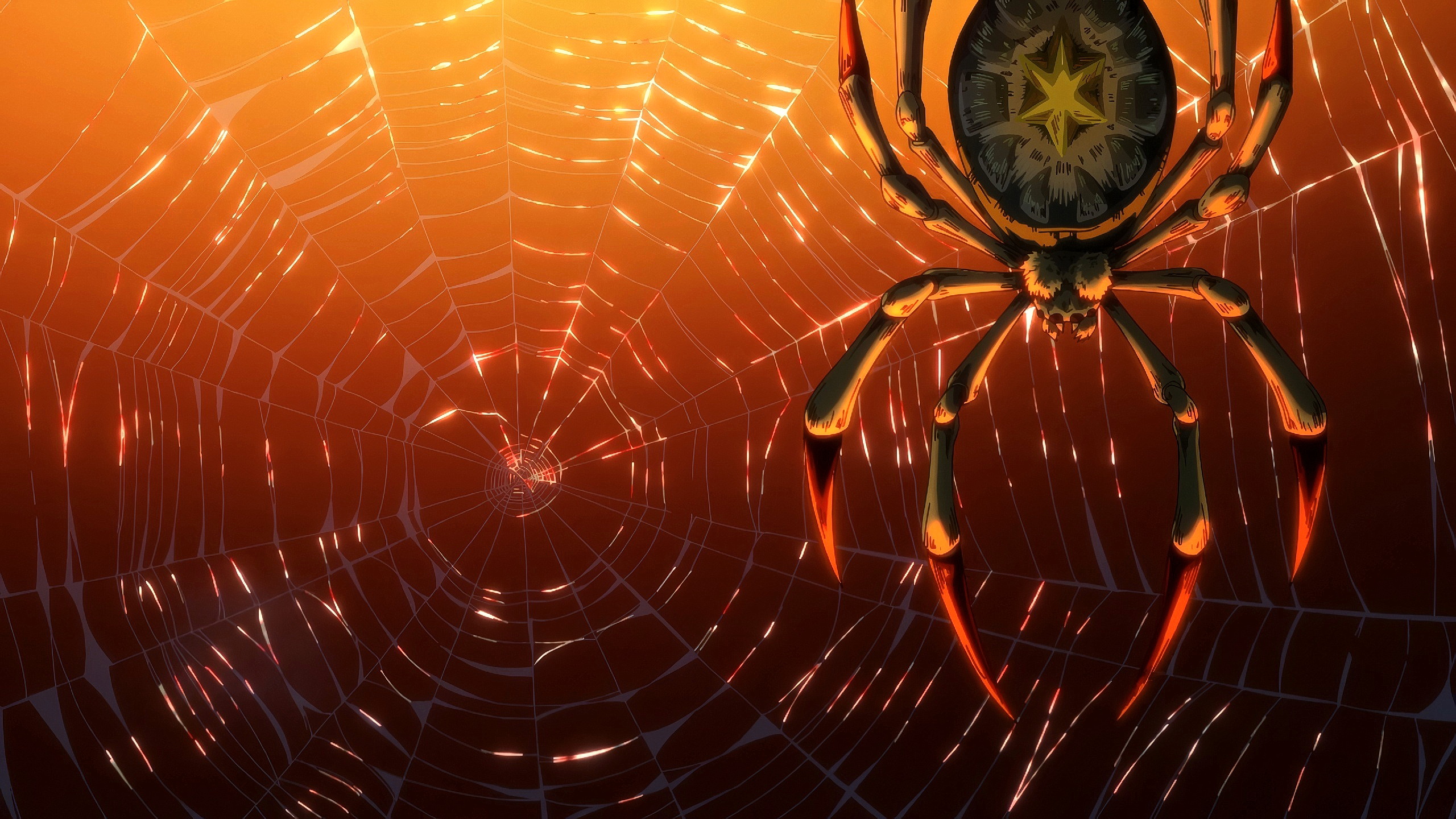 Бесплатное фото Рисунок паука в паутине