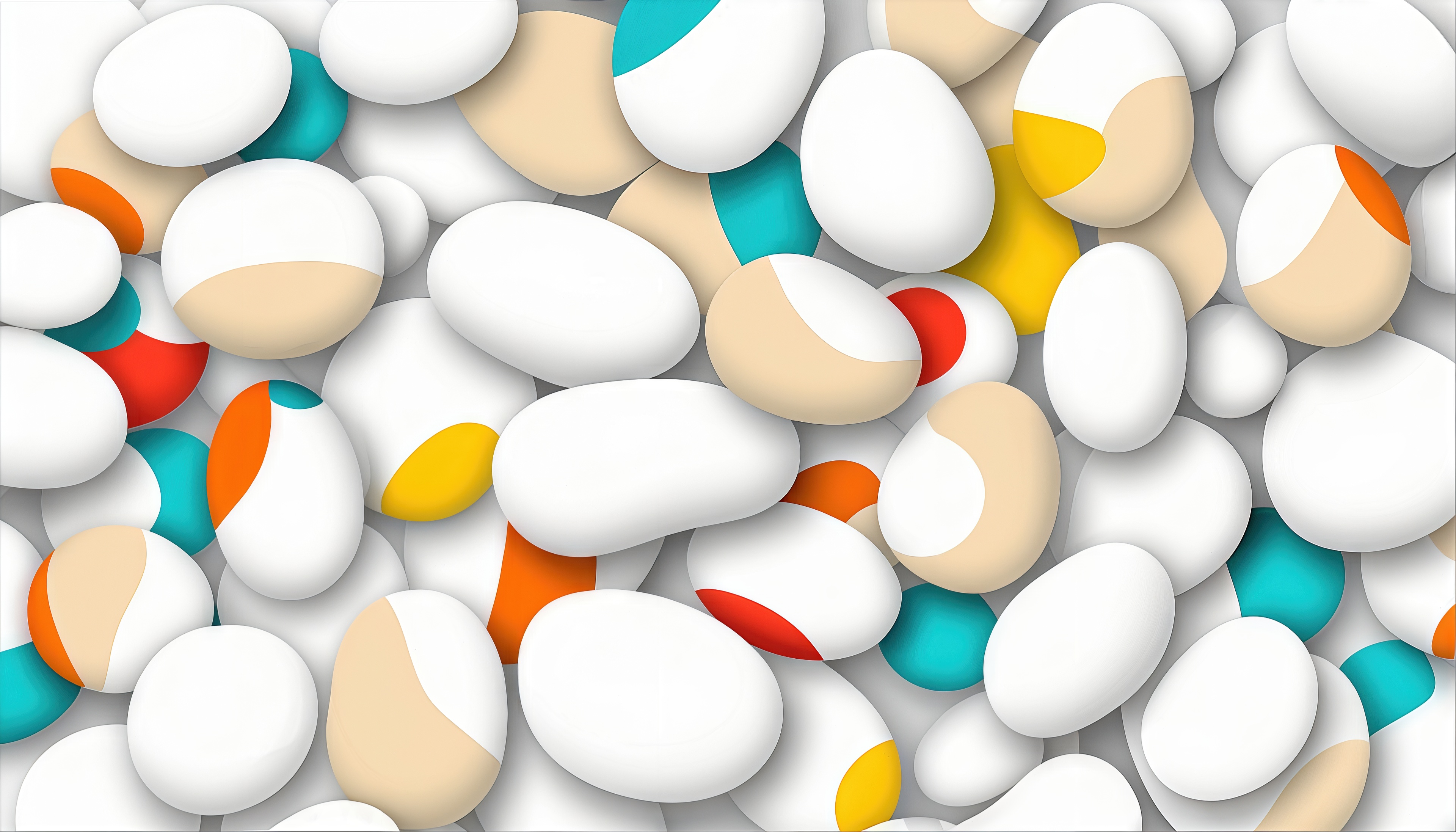 Free photo Abstract background of stylized white and colored stones.