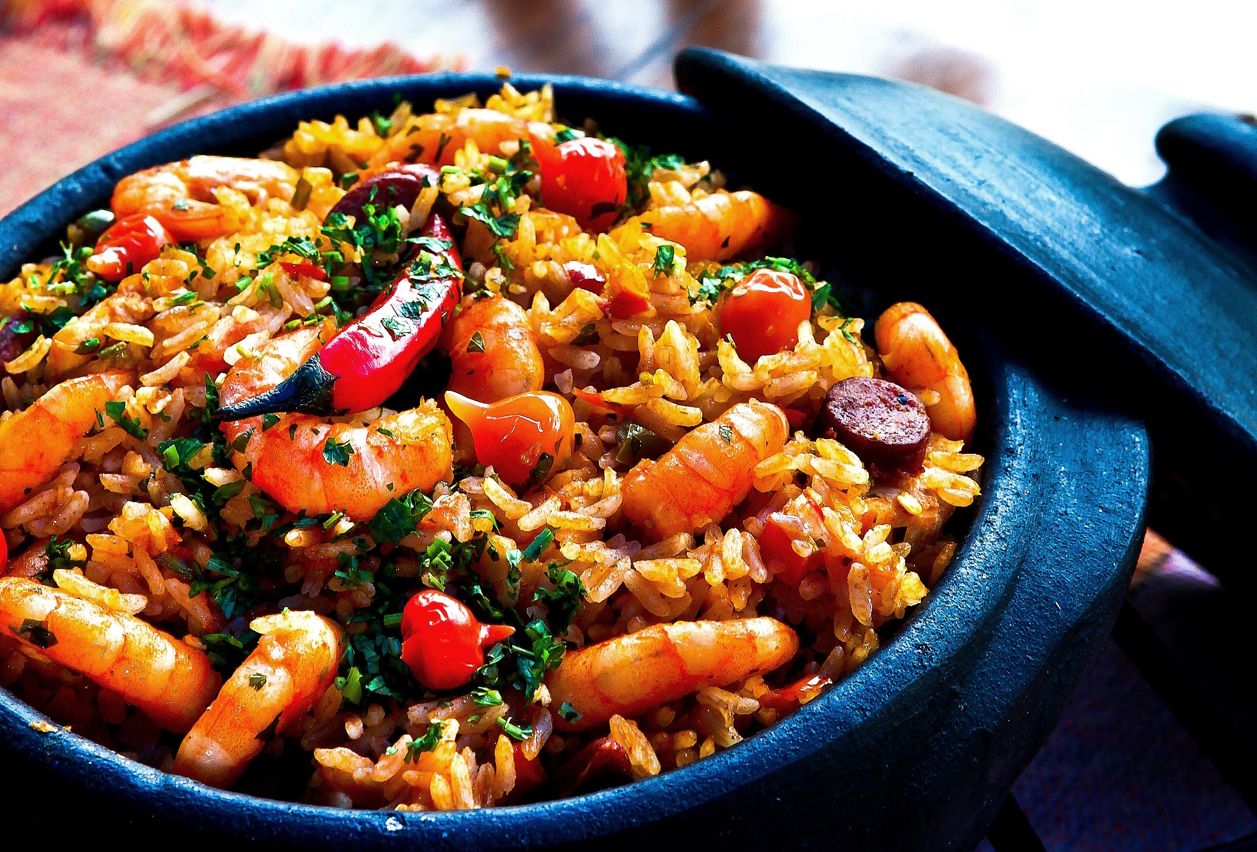 Free photo Shrimp pilaf