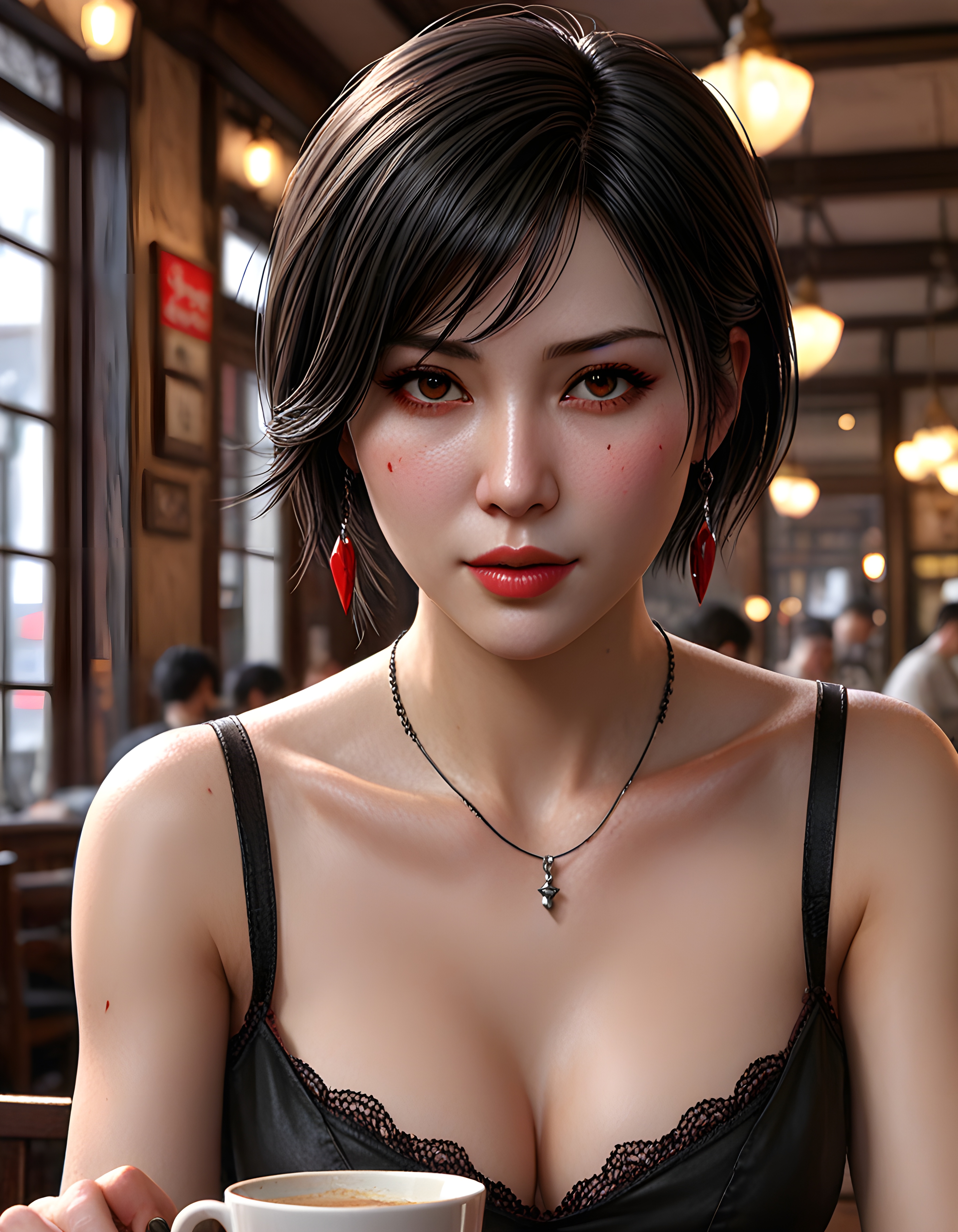 免费照片Ada wong 在咖啡馆