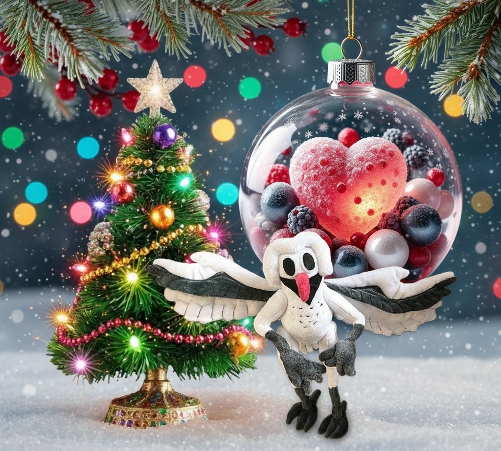 Бесплатная открытка Новогодняя сова из Роблокс.