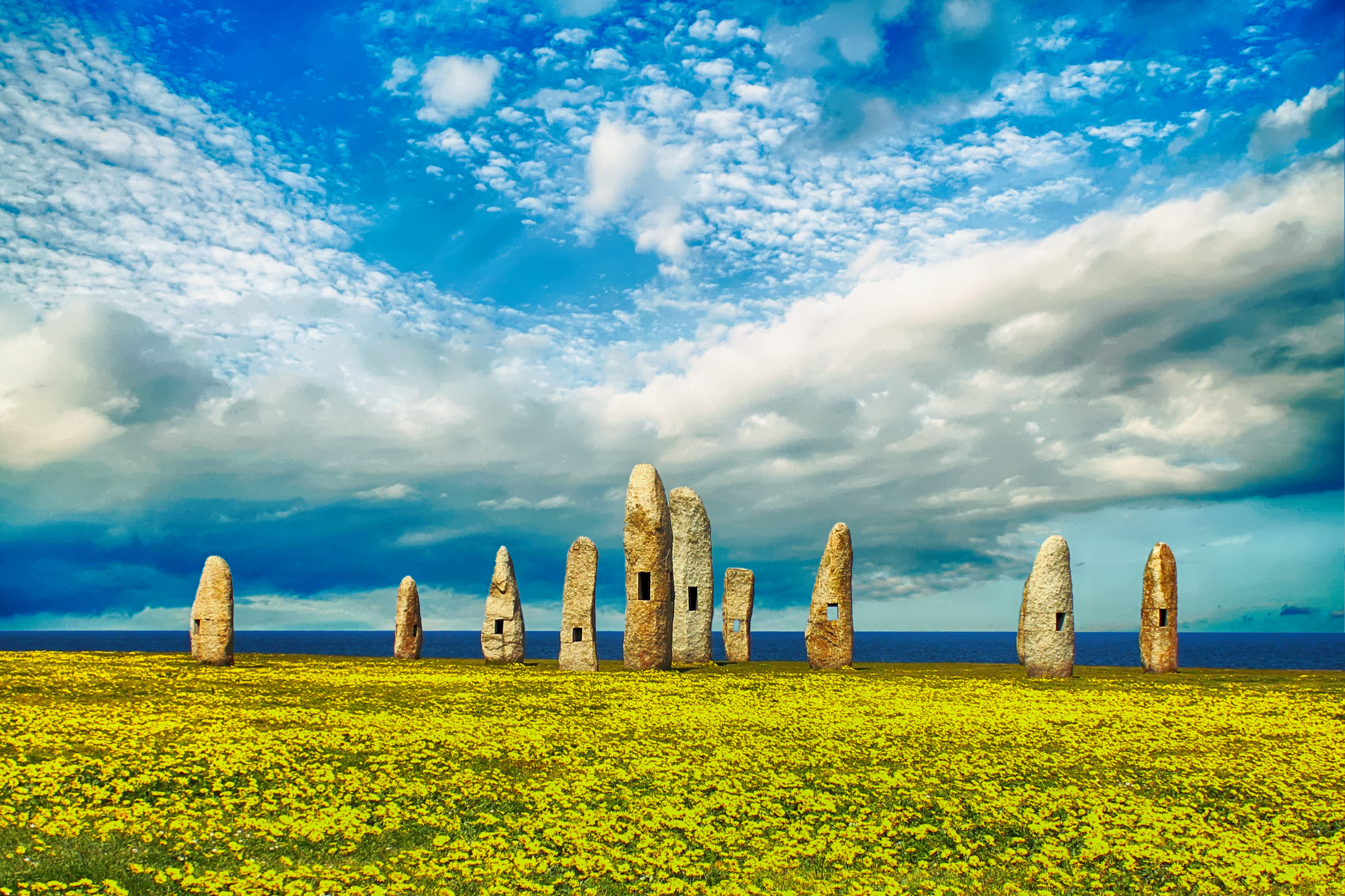 Обои ancient monument standing stones на рабочий стол