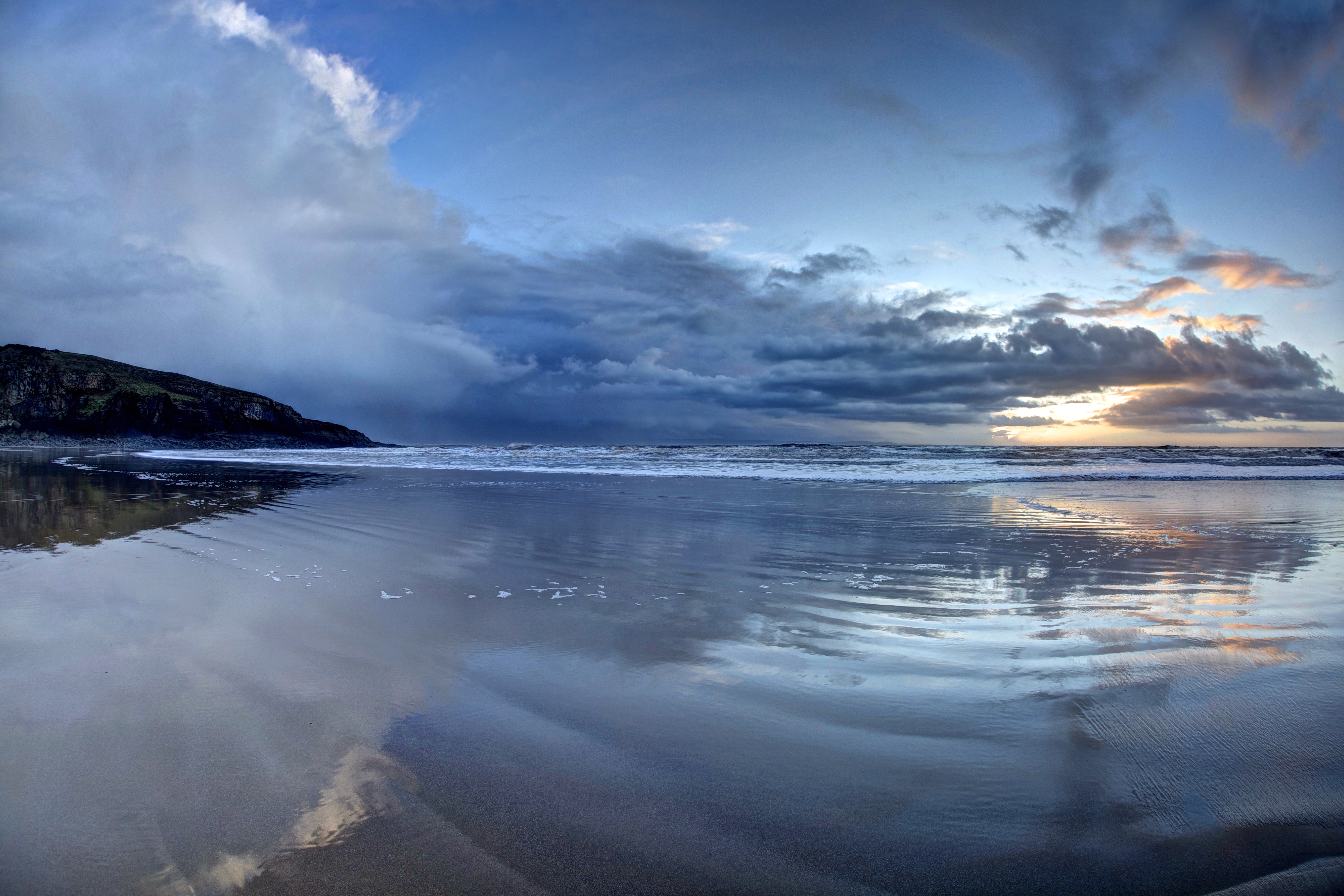 Wallpapers glamorgan evening view from the shore on the desktop