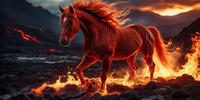 The fiery element and the grace of the horse merged into one image.