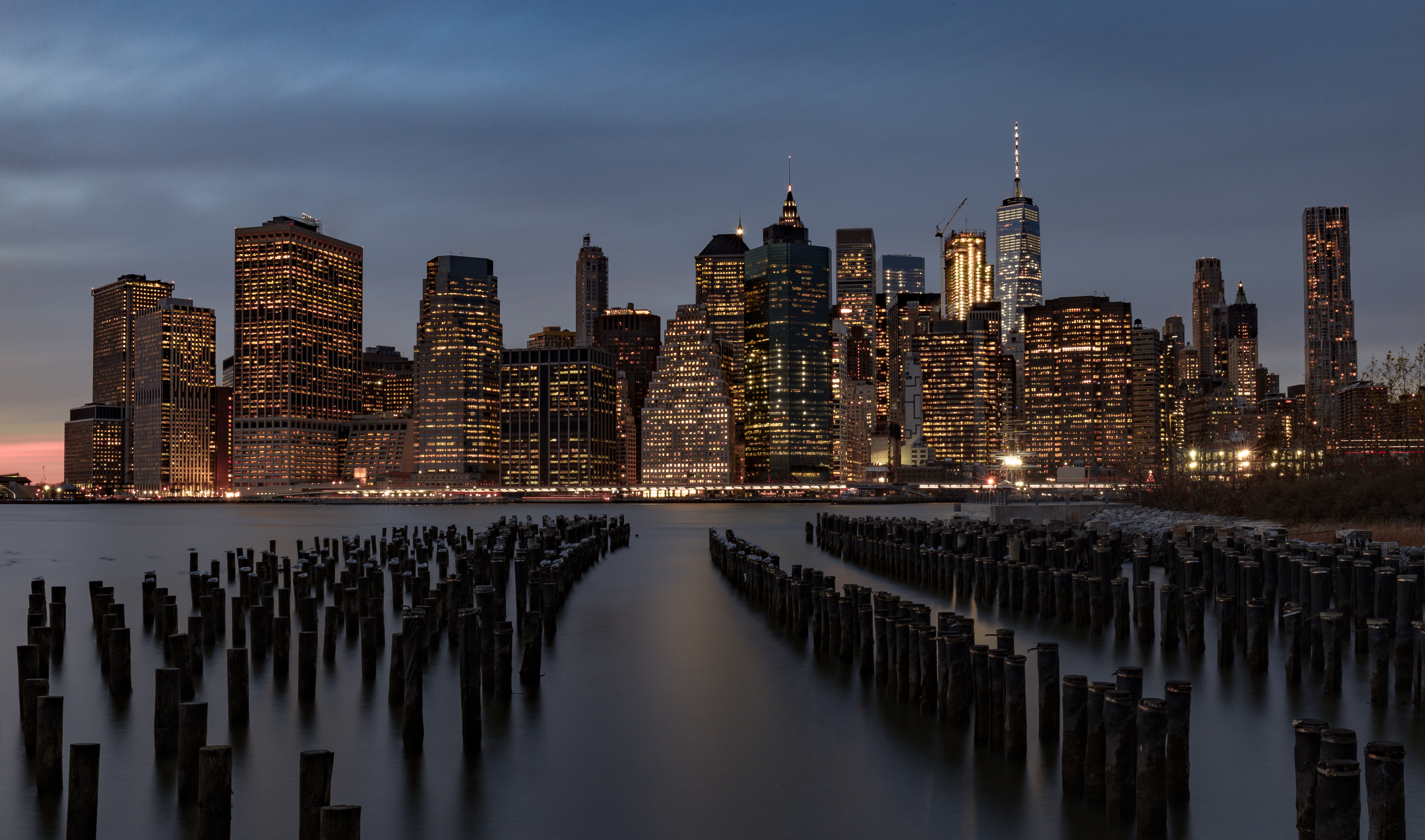 Wallpapers water horizon night on the desktop