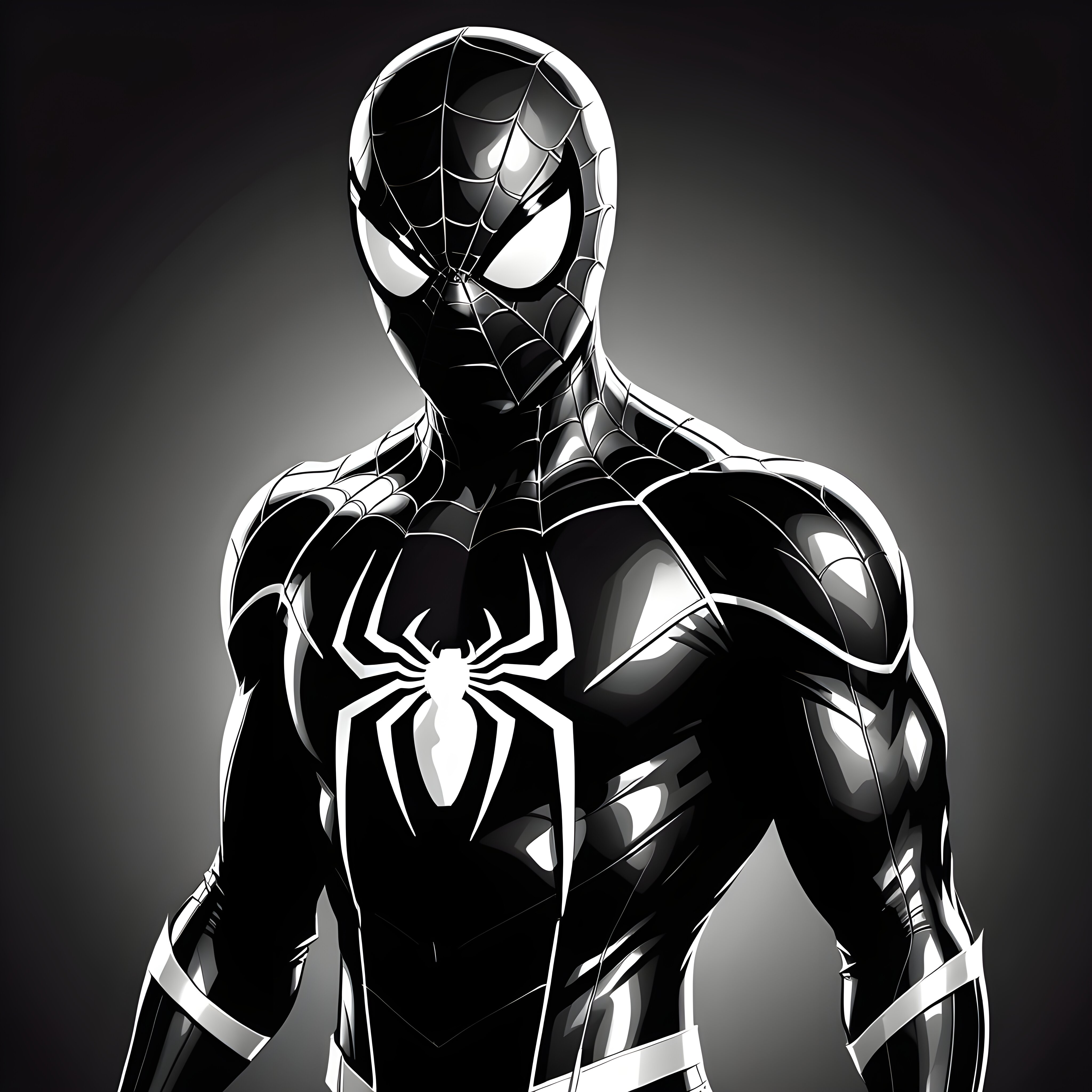 Человек паук в черном костюме