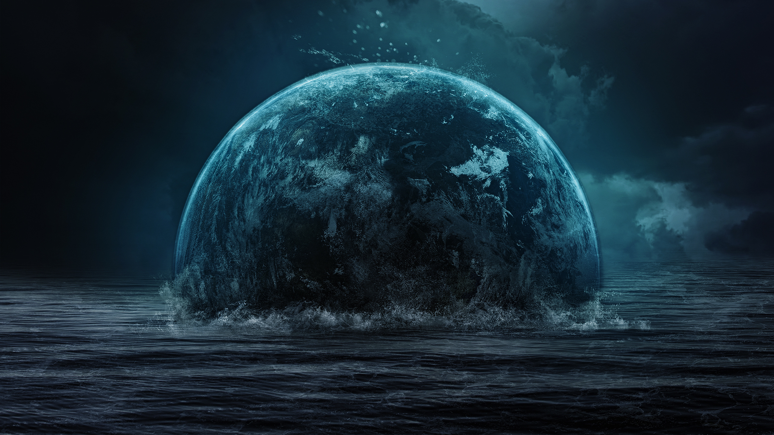 Wallpapers sea planet clouds on the desktop