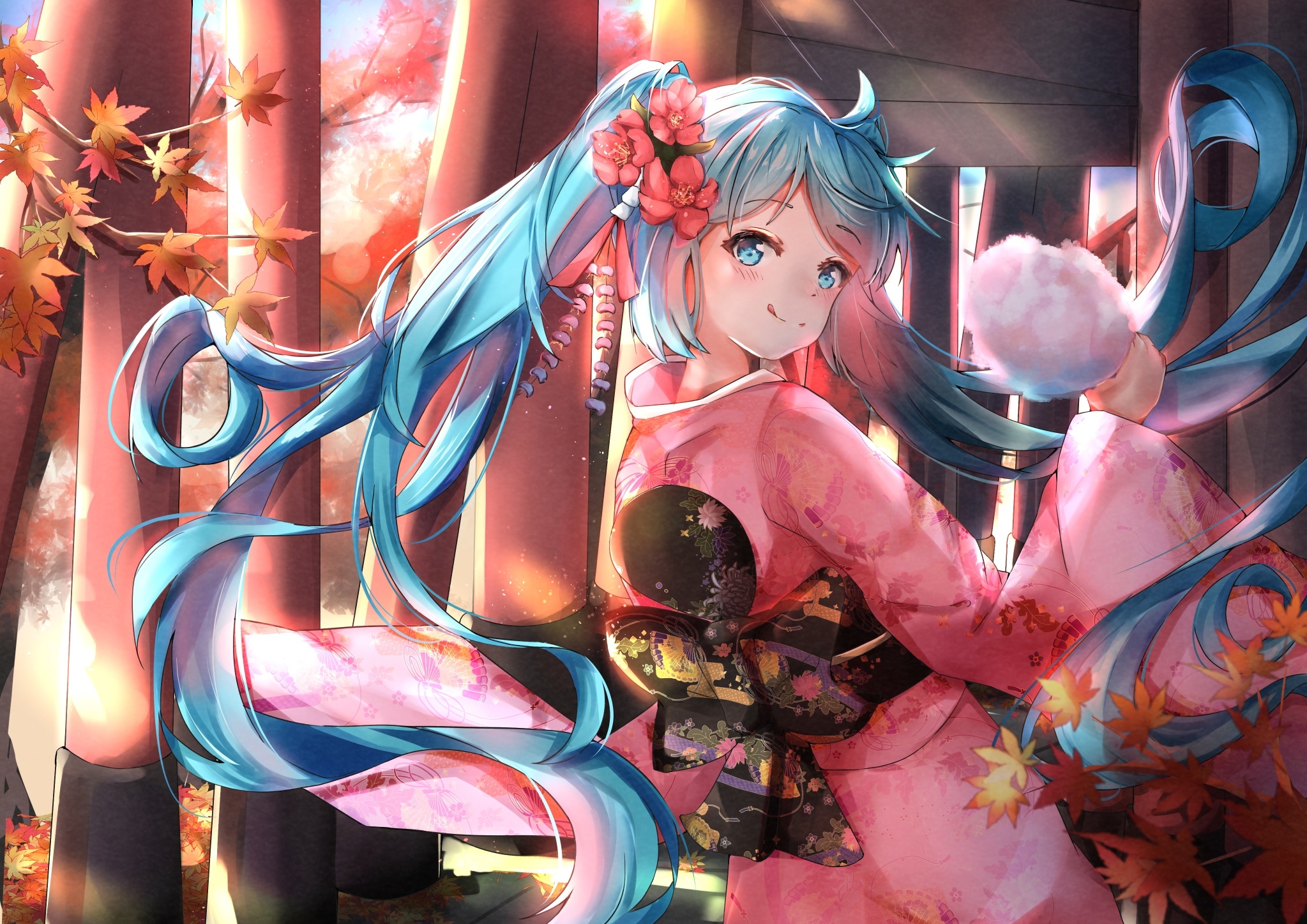 Wallpapers wallpaper hatsune miku temple torii on the desktop