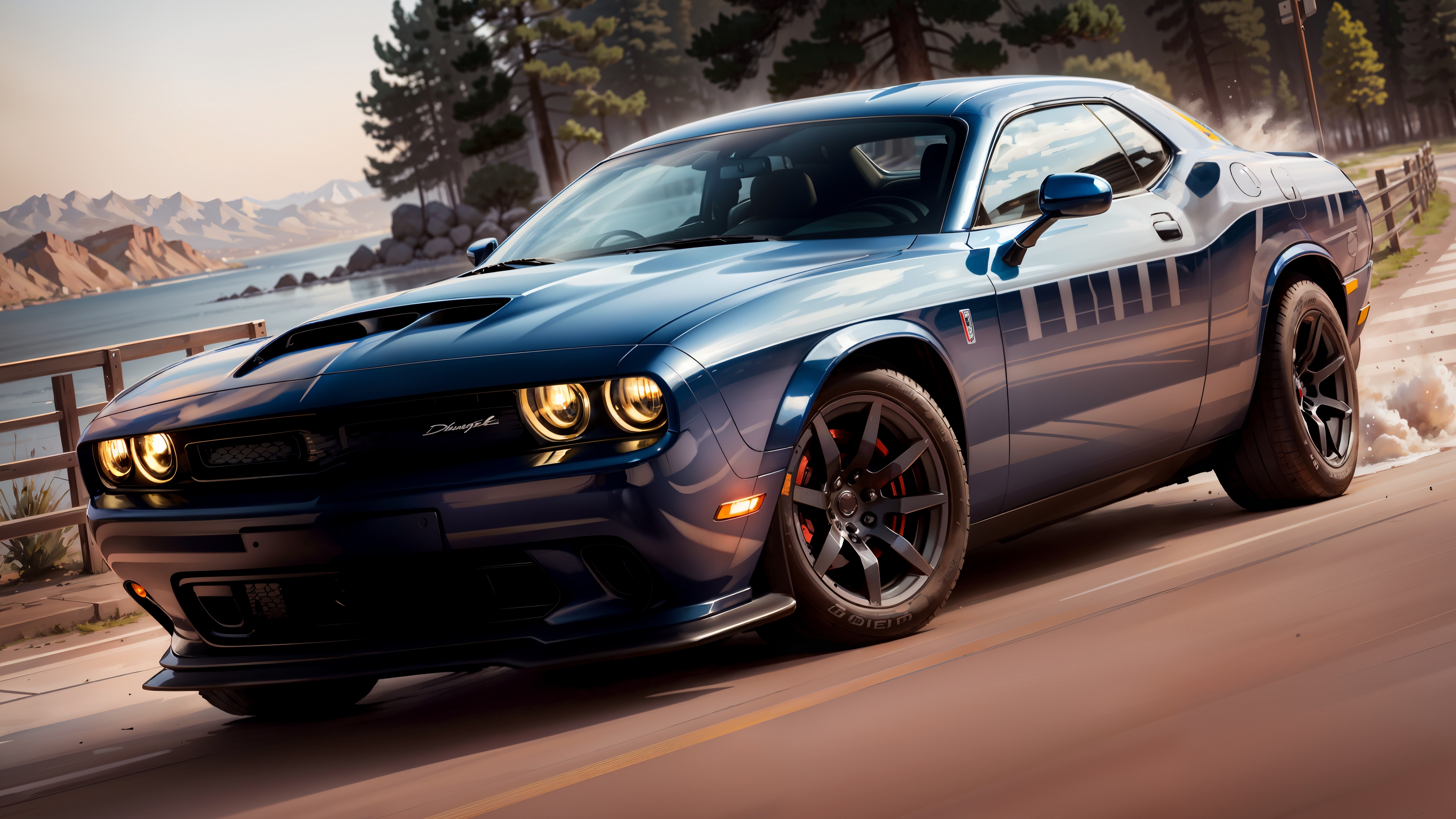 Free photo Dodge Challenger blue