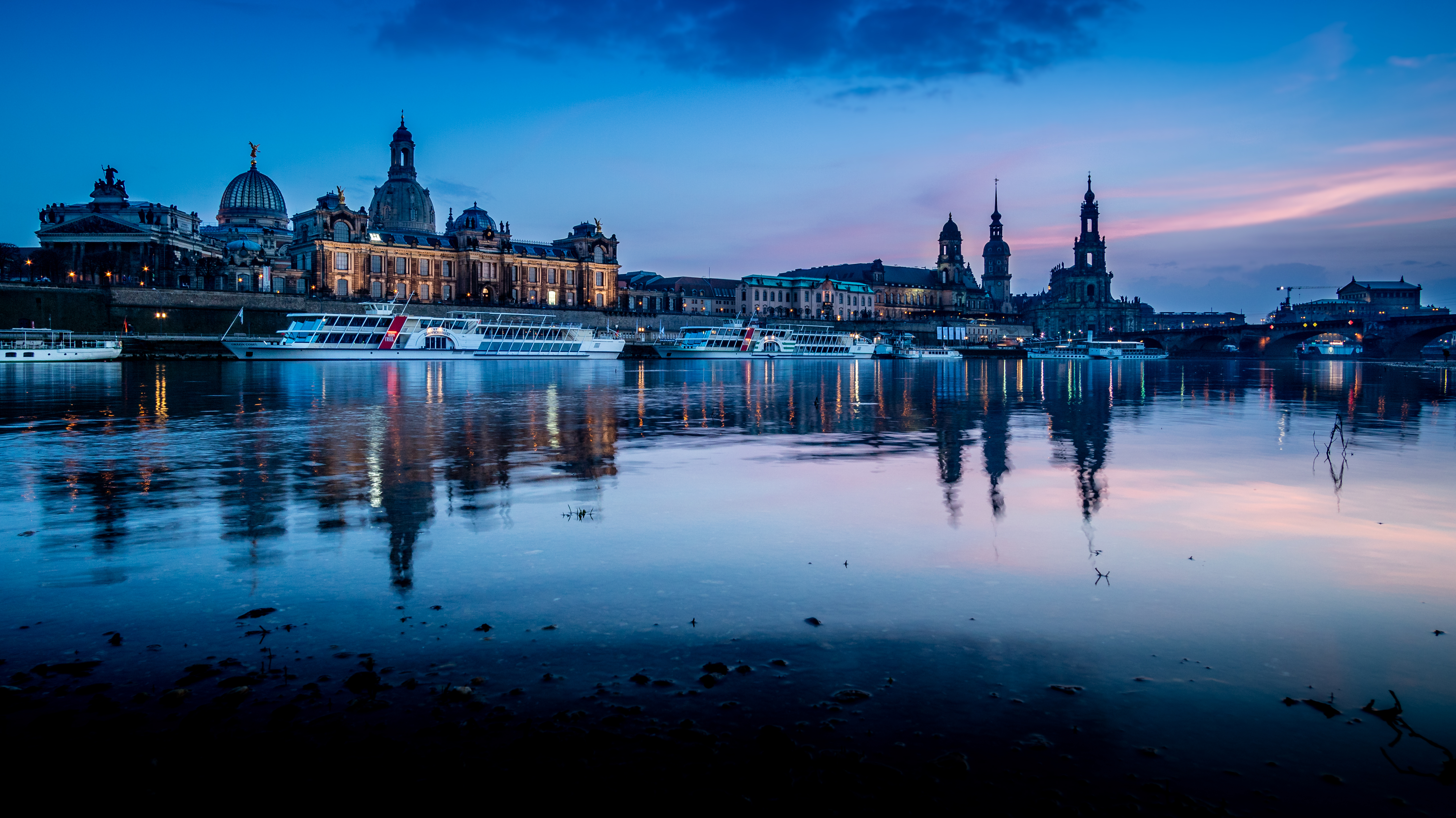 Wallpapers sunset panorama Dresden on the desktop