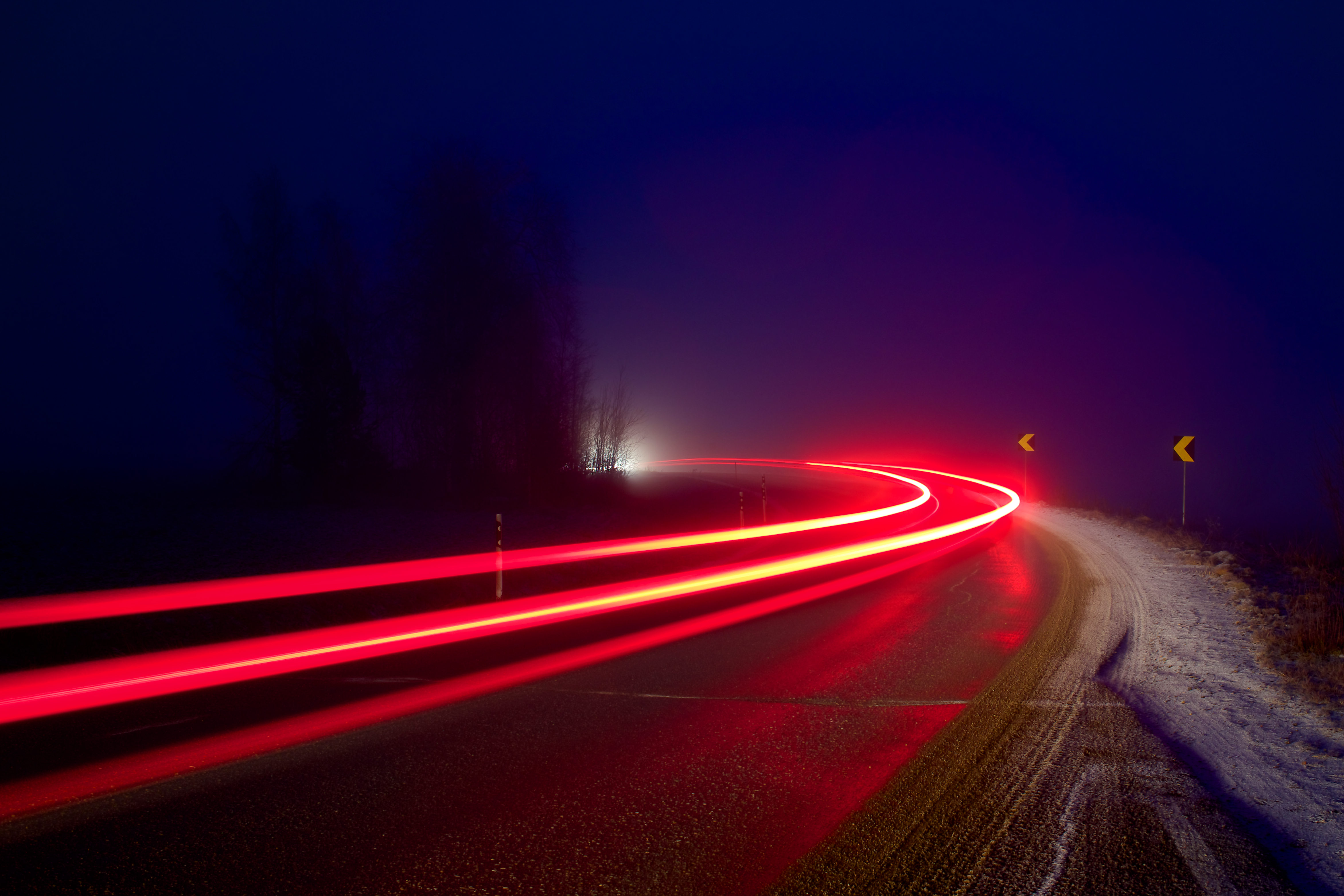 Обои огни ночь красный на рабочий стол