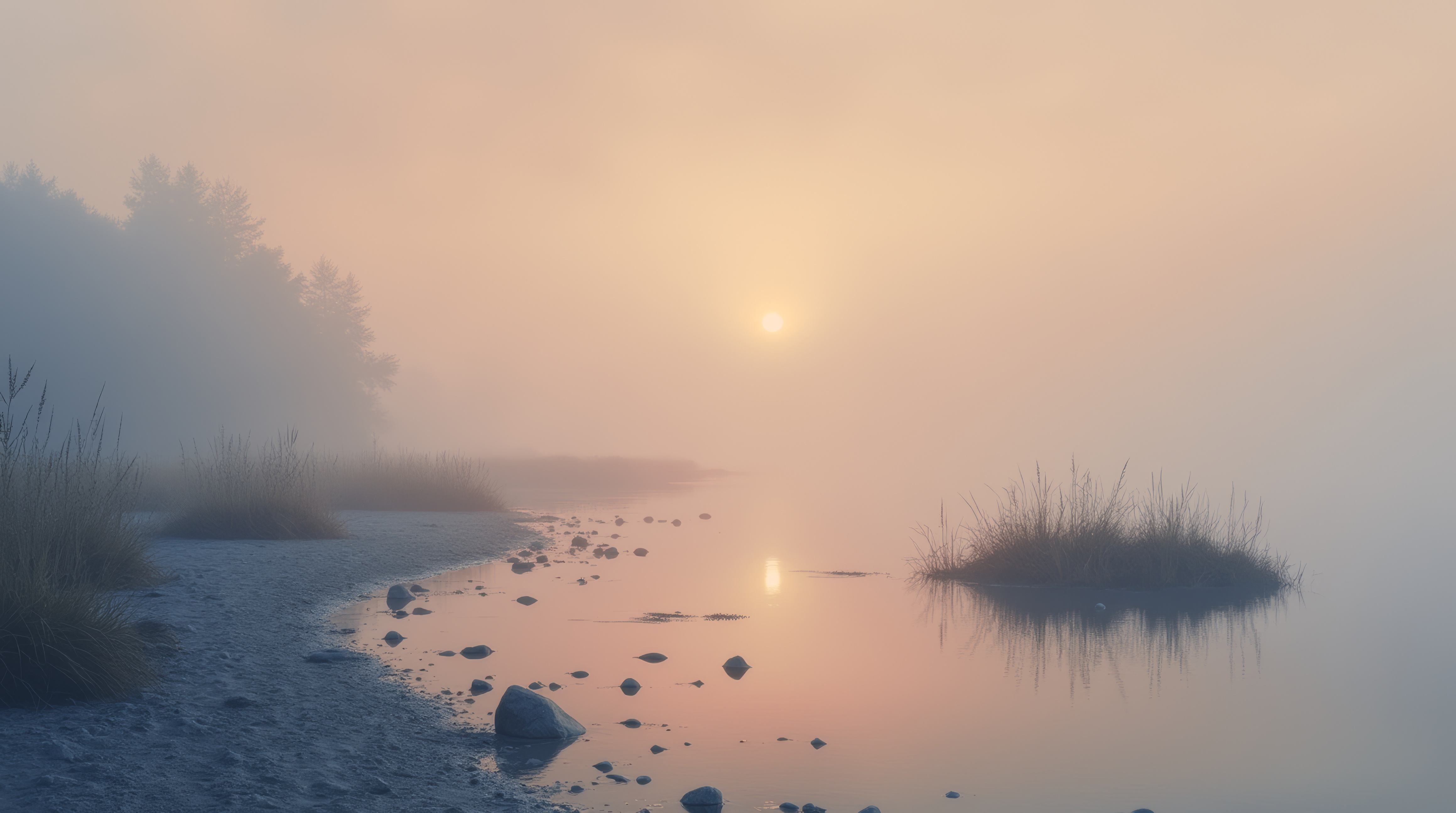 The sunrise illuminates a clear