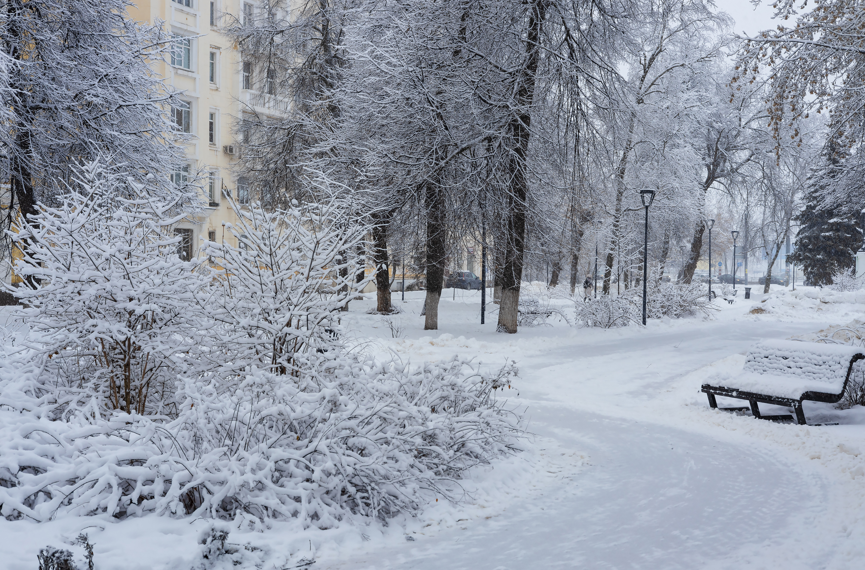 Бесплатное фото Зимний городской пейзаж