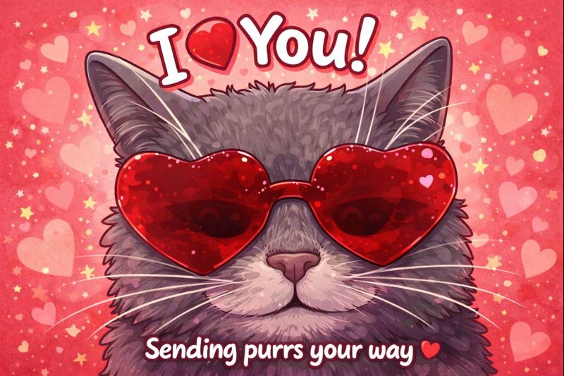 Бесплатная открытка Кот в очках