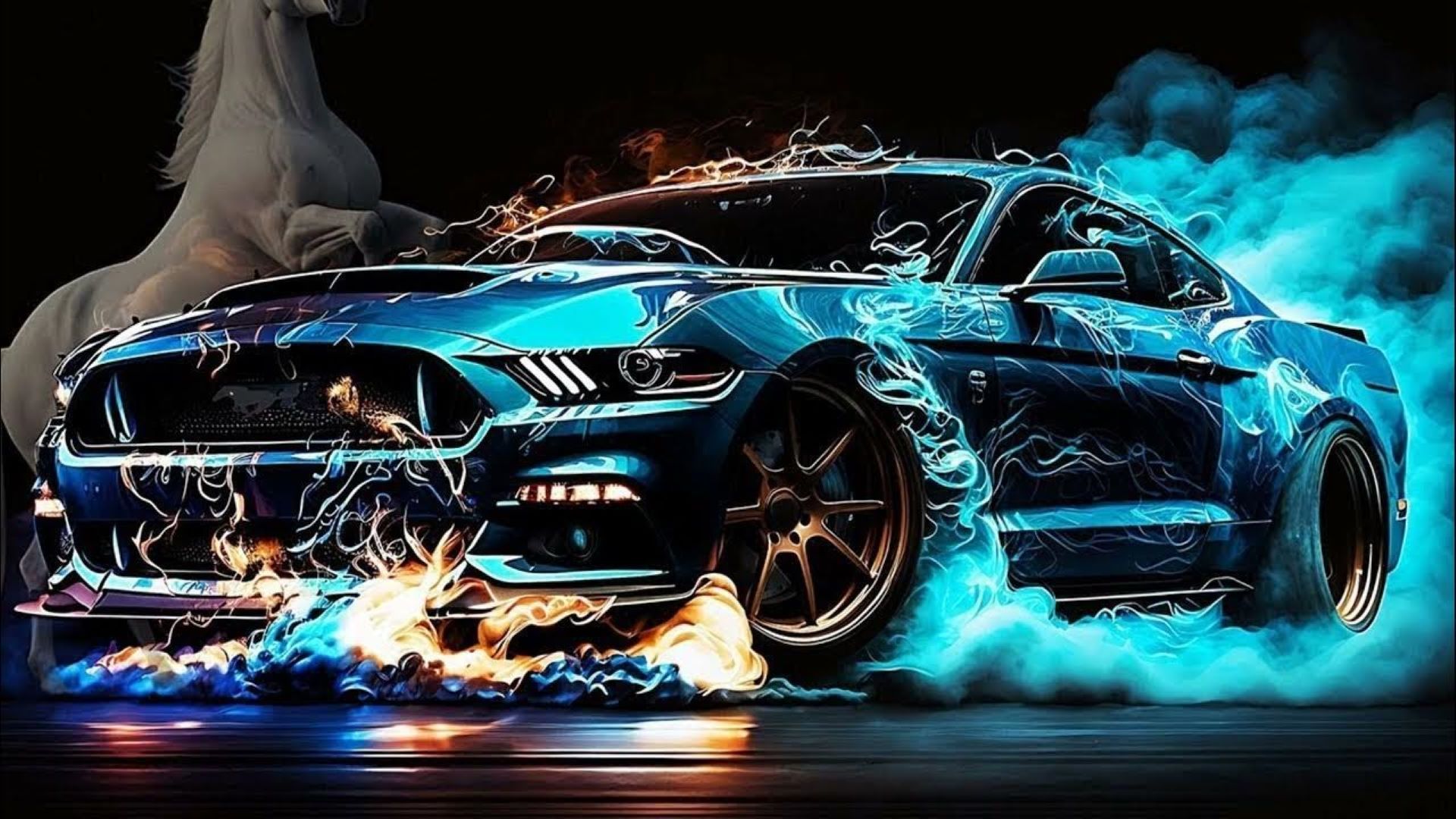 Free photo Ford Mustang drifting