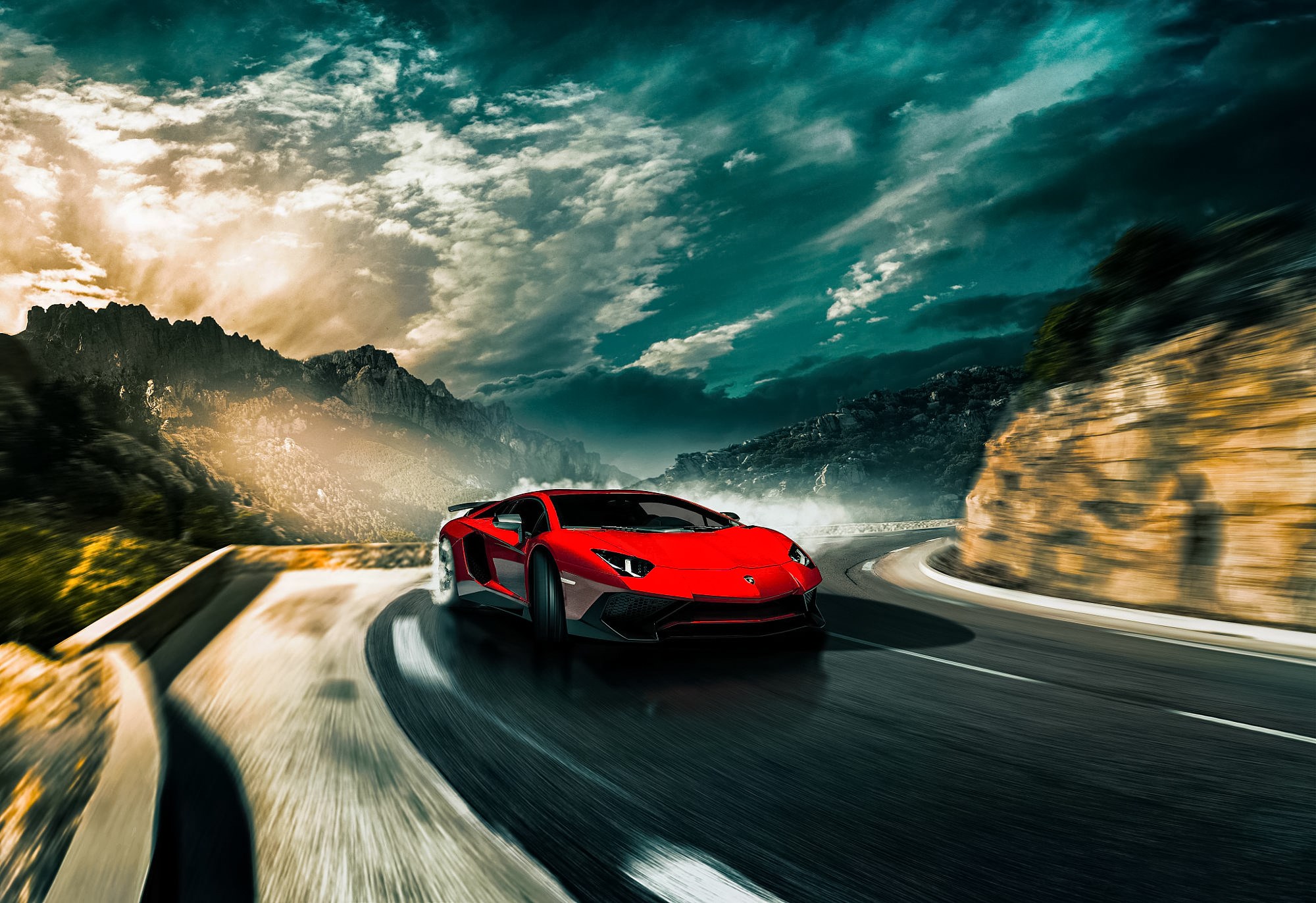 Wallpapers Lamborghini red Lamborghini Aventador on the desktop